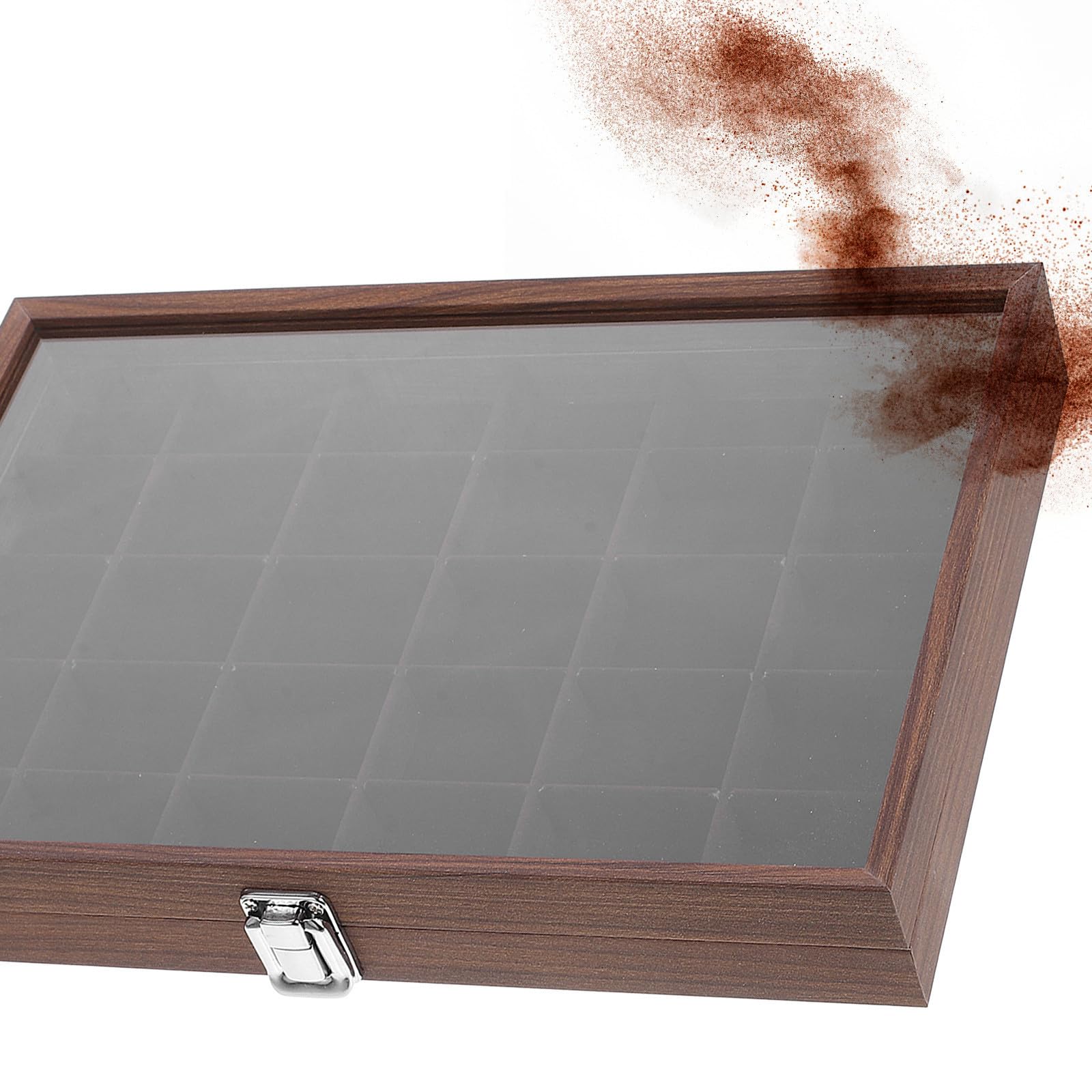 Compartiments Boîte à Thé Bois avec Couvercle Transparent Rangement Thé Épices et Sachets Style Rustique Bois de Noisetier pour Cuisine ou Bureau