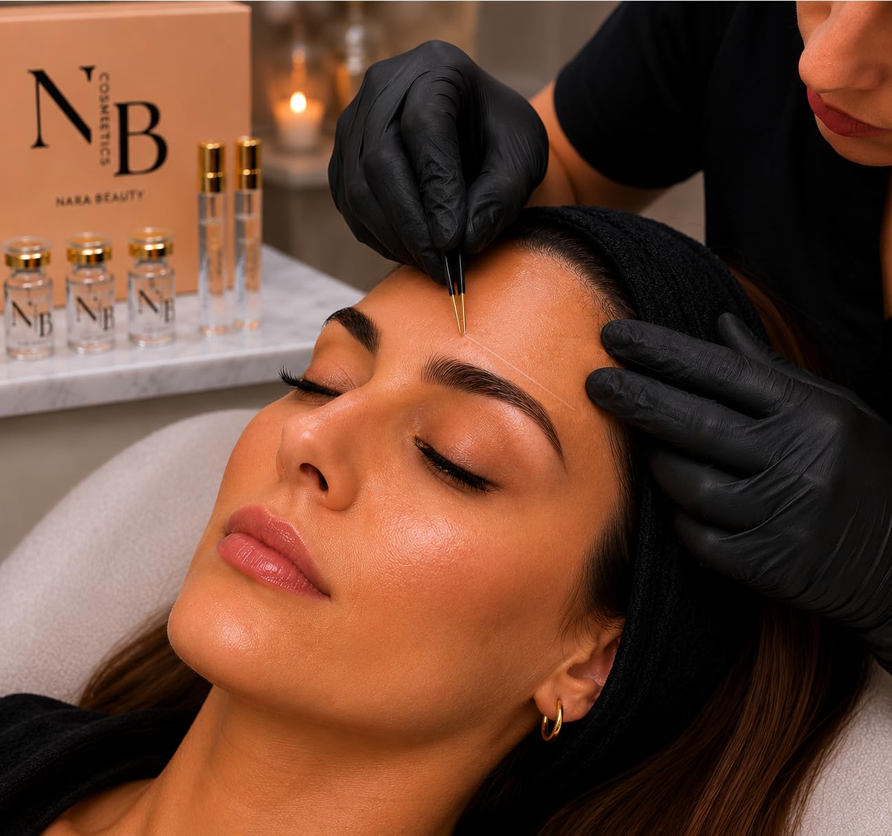 Kit Professionnel de Fils de Soie au Collagène Résorbables – Lifting Coréen - Soin Visage Anti-Rides et Ridules – Nouveau Format 60 Fils – 2 Sérums Gold 10 ml + Pince de Précision