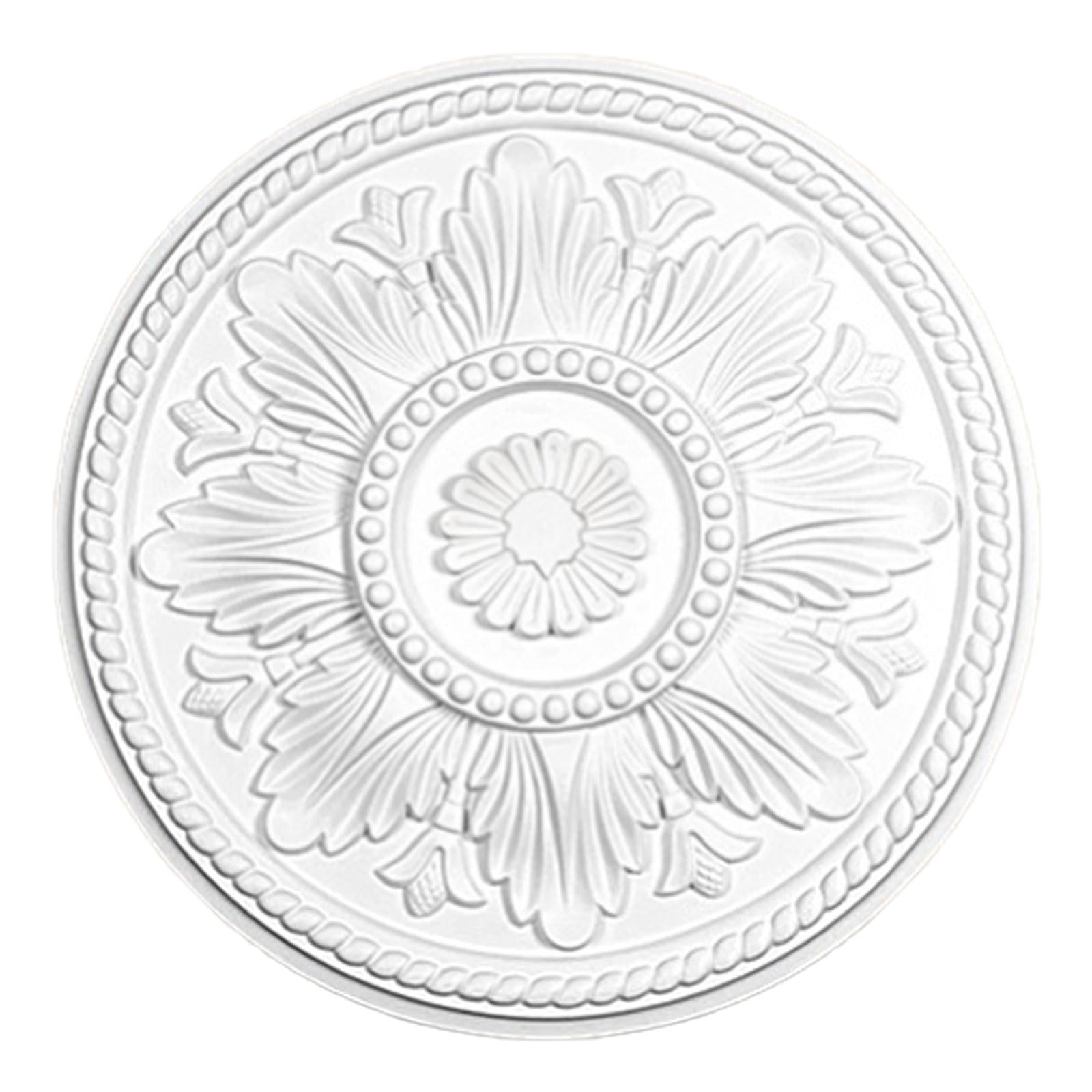 Foelanne White P Pu White Ceiling Light Medallion Multiple Sizes For Fan Decoration(,46Cm)