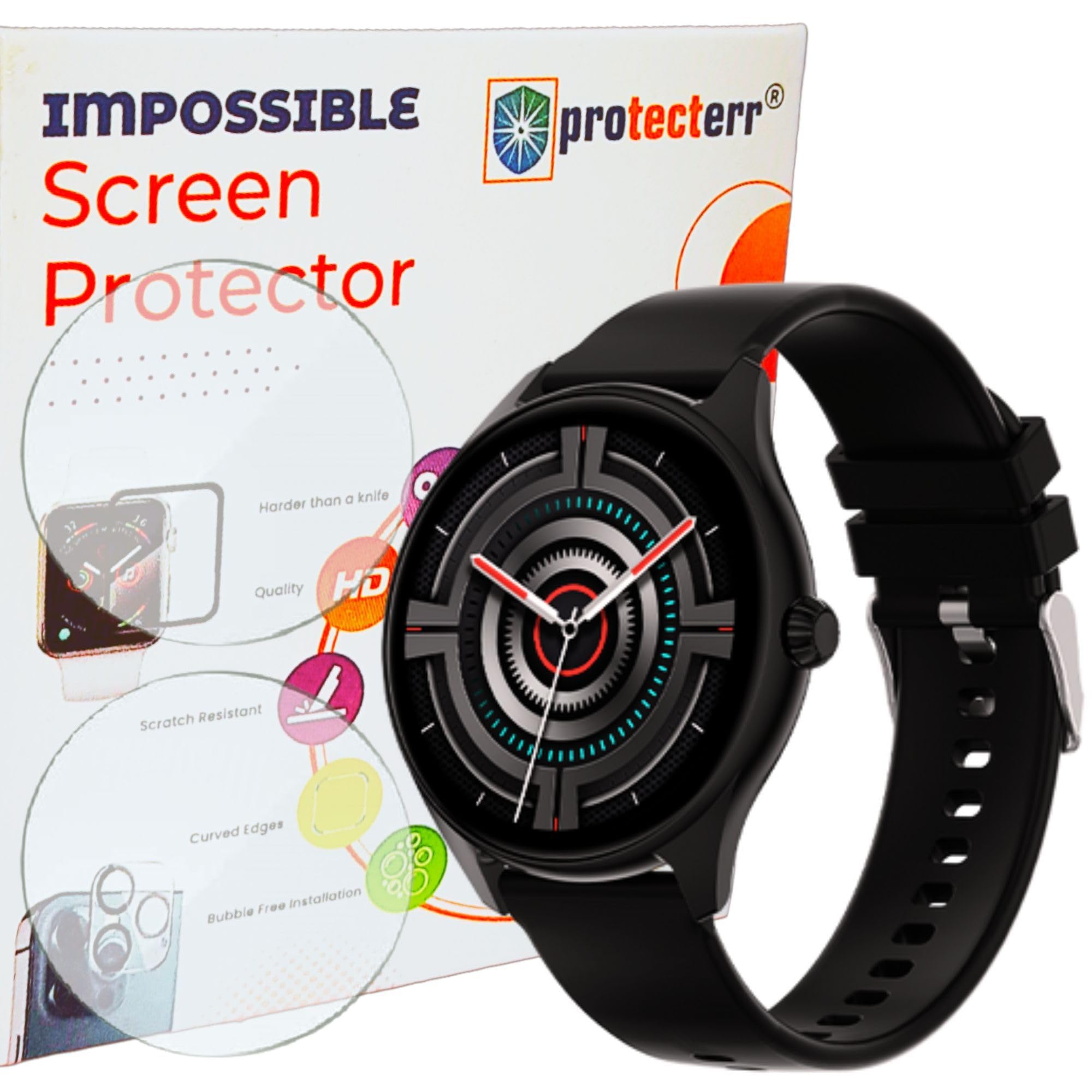 PROTECTERR Screen Protector Guard for Fire Boltt Phoenix Amoled 1.43" inch Smartwatch (2 Pack), UltraThin, 9H Hardness, Unbreakable, Scratch Proof, NOT TEMPERED GLASS - Perfect Fit (B0CGFWT3YB) Amazon Price History, Amazon Price Tracker