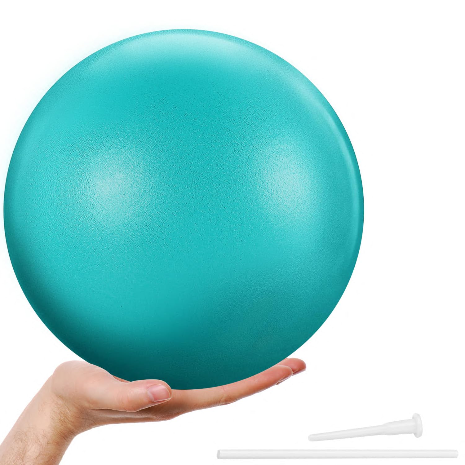 23cm / 9 Inch Soft Pilates Exercise Gym Ball – Perfect for Yoga Exercise Physiotherapy Core Training strength, balance & stability Inflatable Straw for Easy Inflation