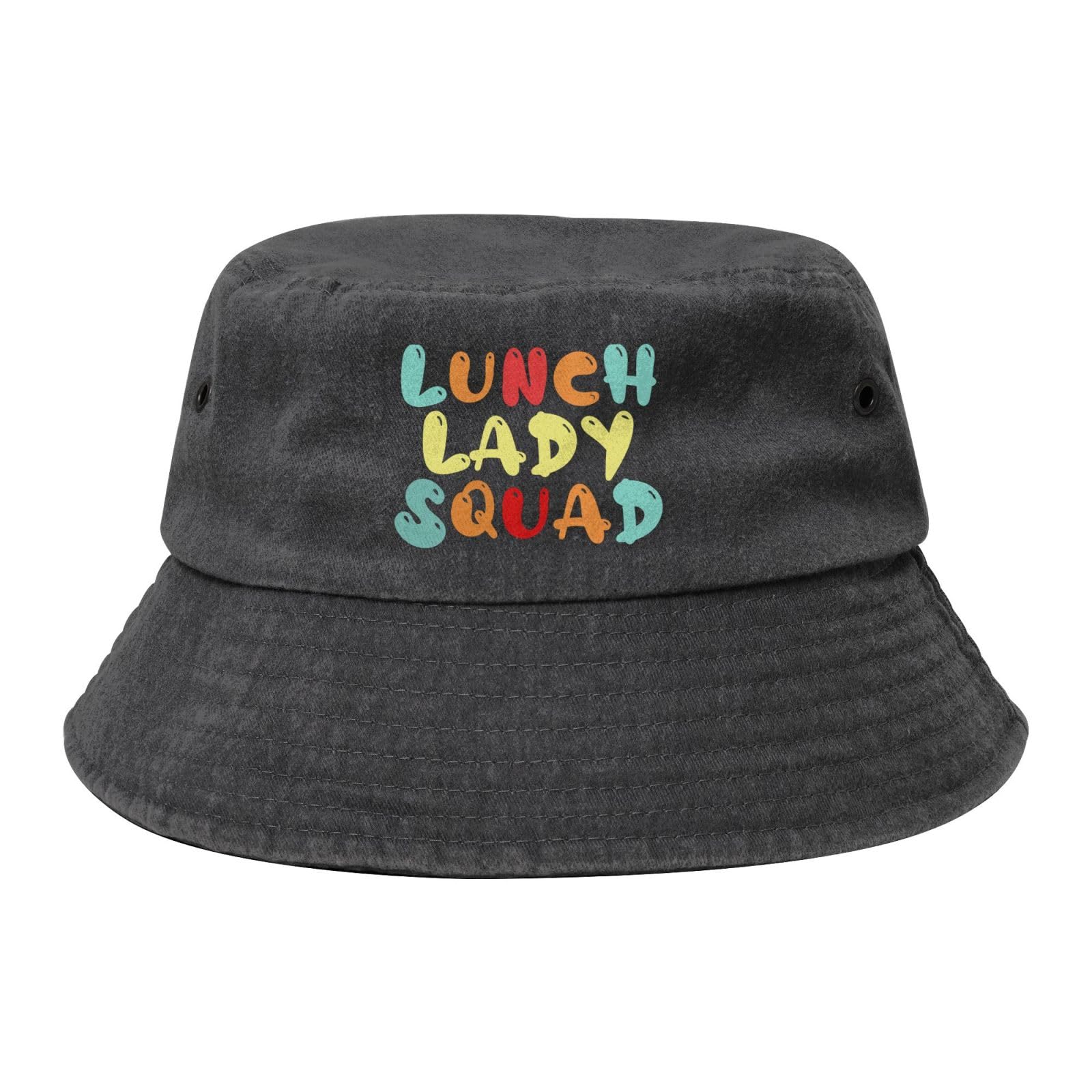 Qauirfe Lunch Lady Squad Fashion Cowboy Denim Fisherman Hat Outdoor Fishing Cap Sun