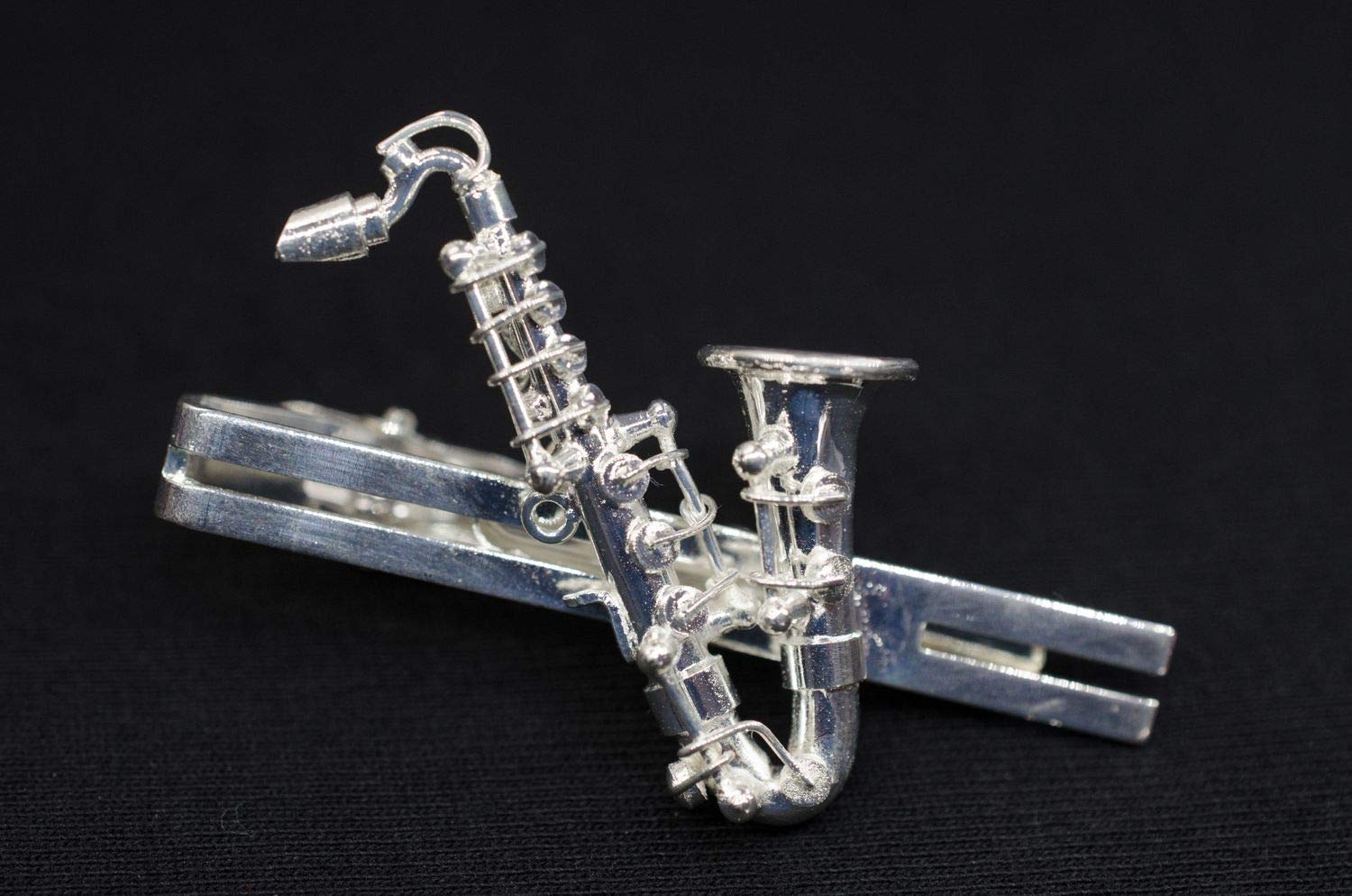 Miniblings Saxofon Krawattennadel Krawattenhalter Sax Saxophon Musik silber | Sorgfältig in Berlin gefertigt, mit Herrenschmuck und Männerschmuck