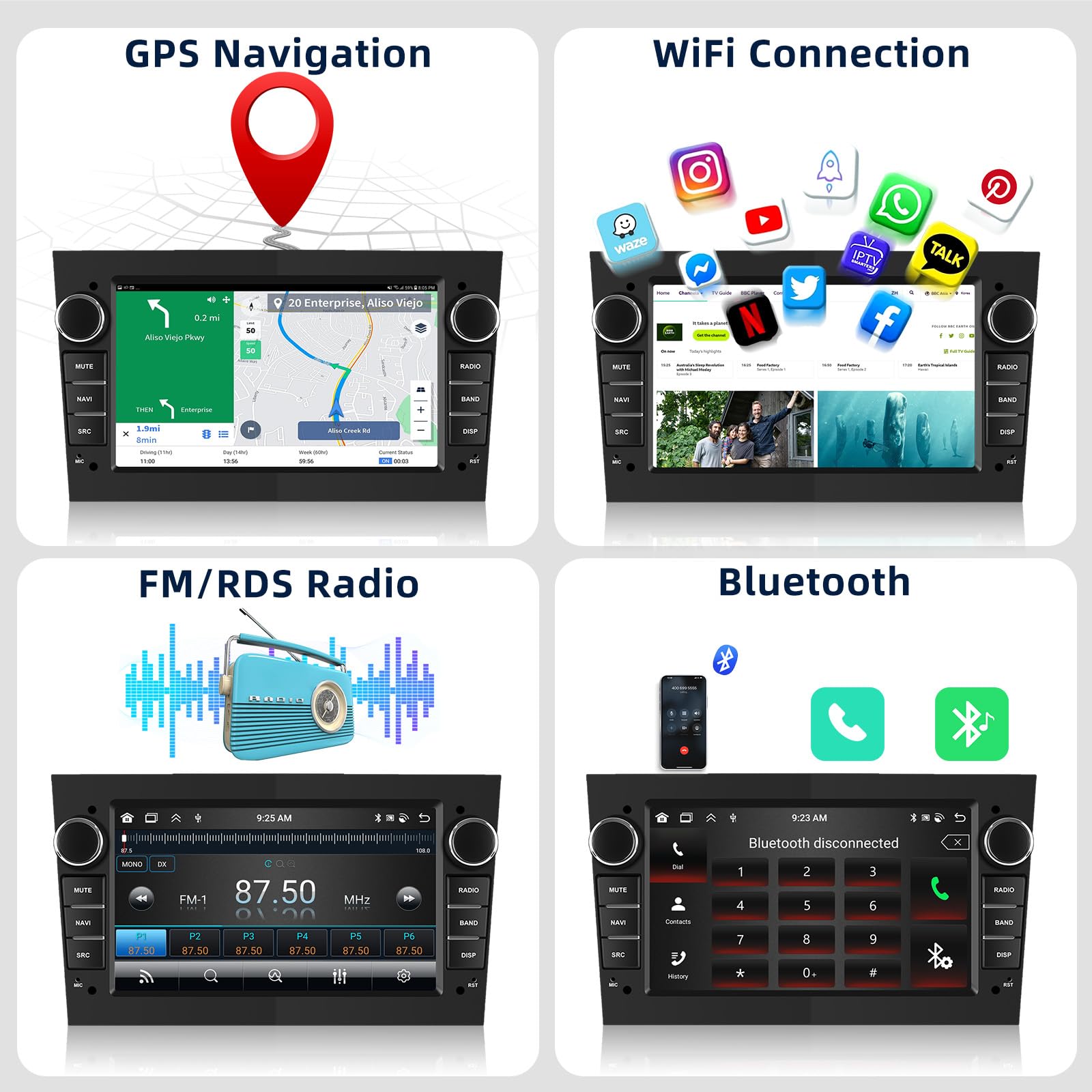 DAB 64G Android 13 Autoradio Carplay Für Opel Corsa C D Astra H Zafira