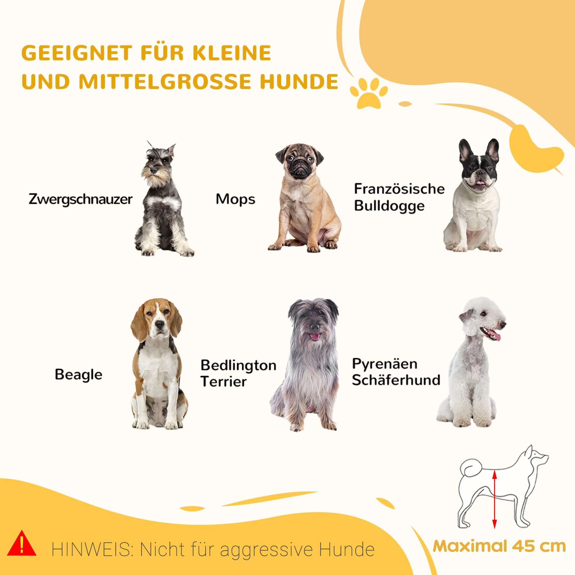 PawHut Hunde Absperrgitter aus Holz Ausziehbar104-180x36x69 cm Naturholz | Türschutzgitter mit Fußstütze, Freistehendes Hundegitter, Treppenschutzgitter, für Kamin, Ofen