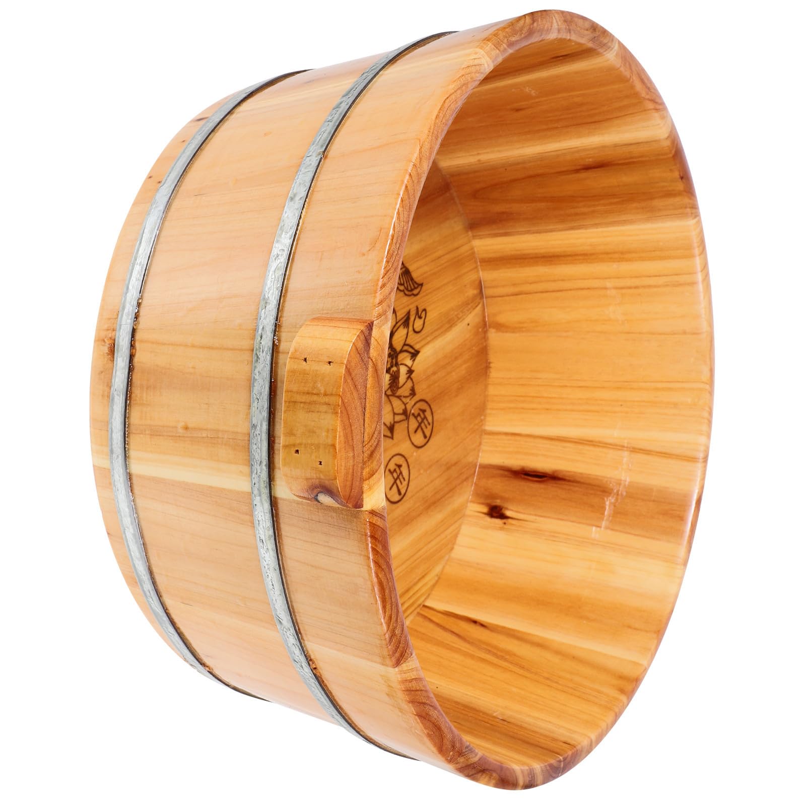 Fußbadewanne aus Holz mit Breiten Griffen Multifunktionales Sitzbad und Handbad für Fußpflege Leichtes Design für Zuhause Geeignet für Eltern und Freunde