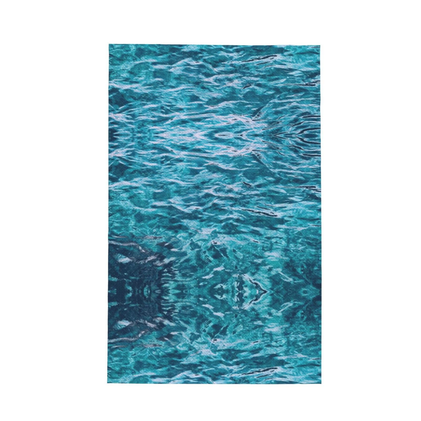 Uusnwaa Beautiful Sea Surface Printed Waffle Microfiber Kitchen Towels