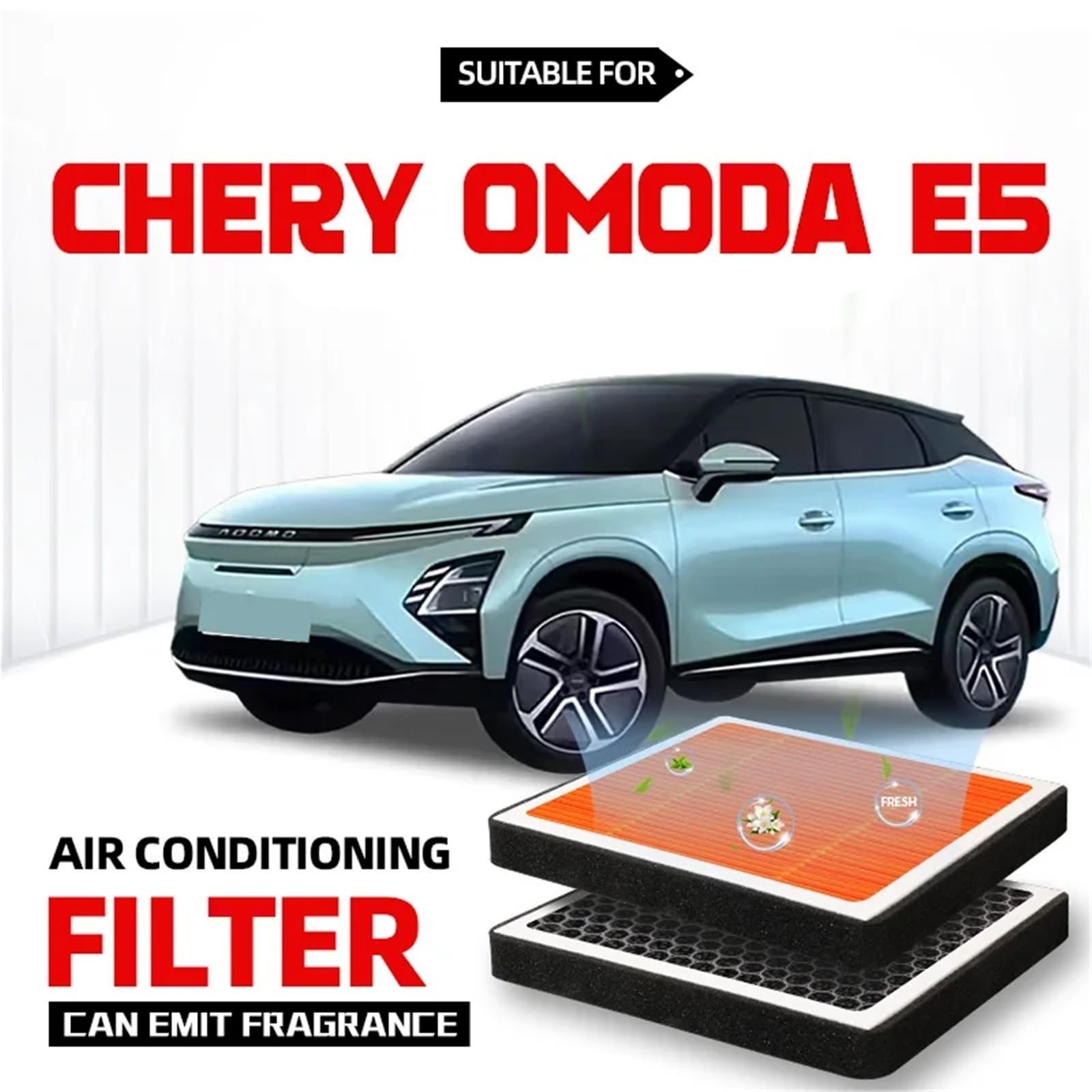 Filtr kabinowy Pasuje do Chery Omoda E5 Filtr kabinowy Filtr powietrza Filtr klimatyzacji z węglem aktywnym z zapachem oczyszczającym powietrze w samochodzie