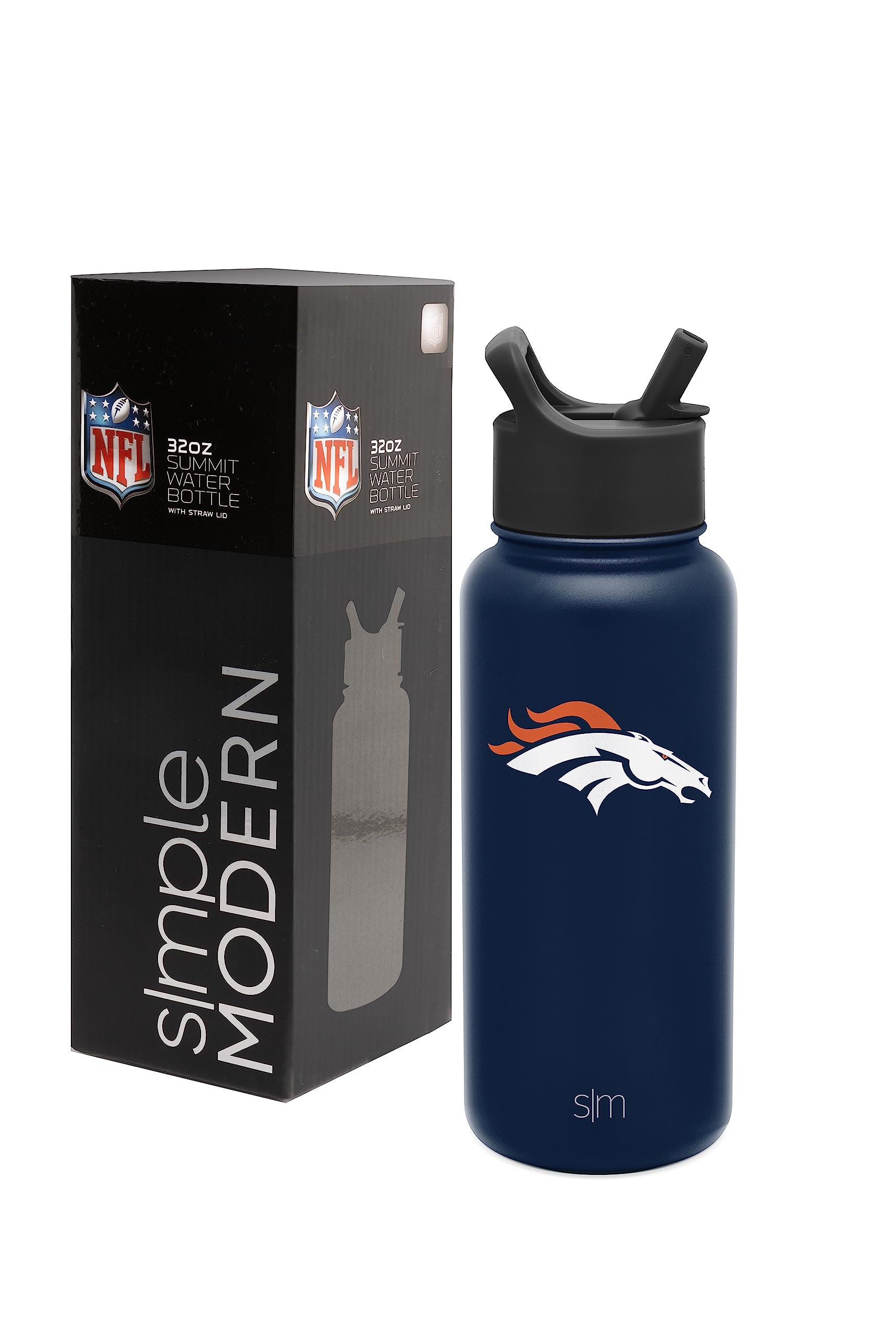 Simple Modern Officially Licensed NFL Water Bottle with Straw Lid Insulated Stainless Steel Thermos Gift | Summit Collection | 32oz