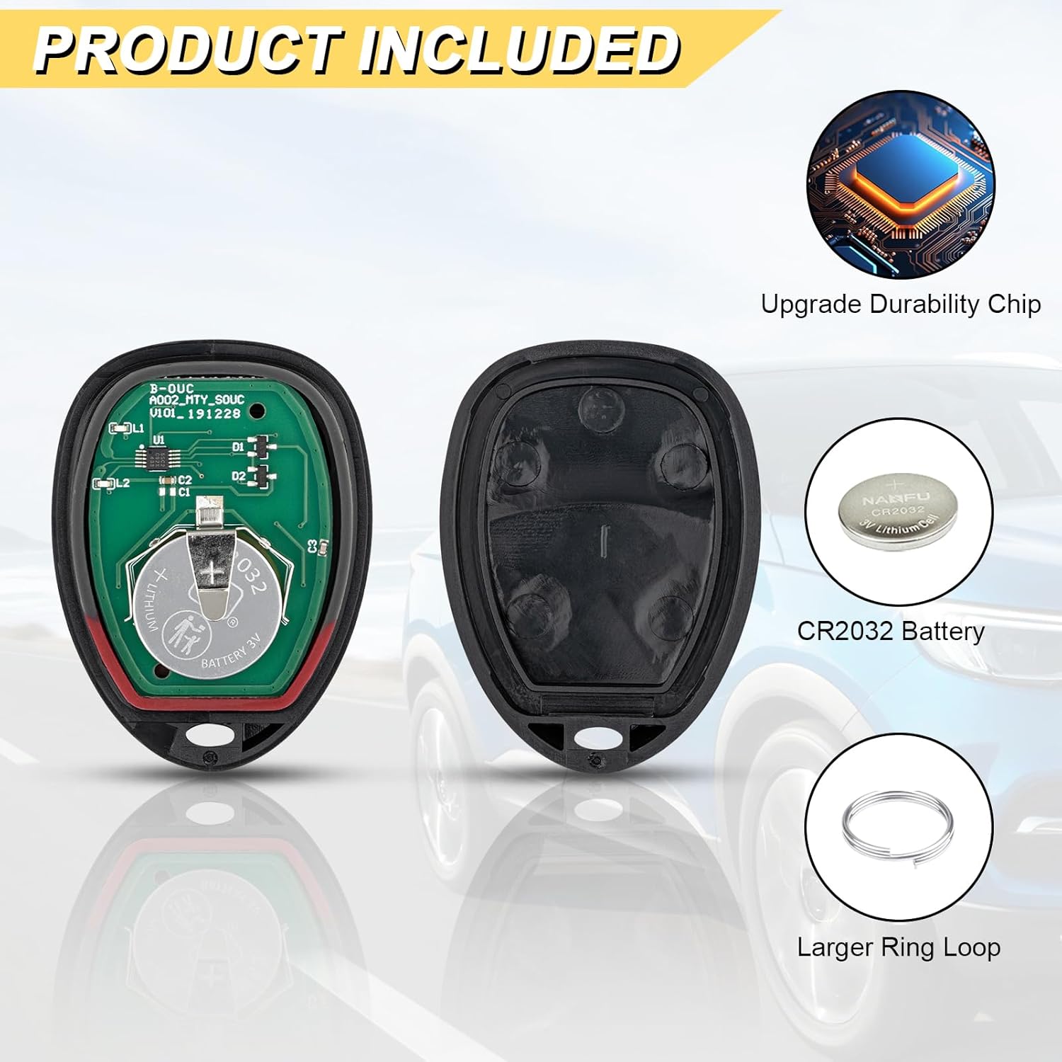 Vurkcy Key Fob Replacement for 2007-2024 Chevrolet Express Van & GMC Savana Car Keyless Entry Remote Control, OUC60270 OUC60221, 4 Btn