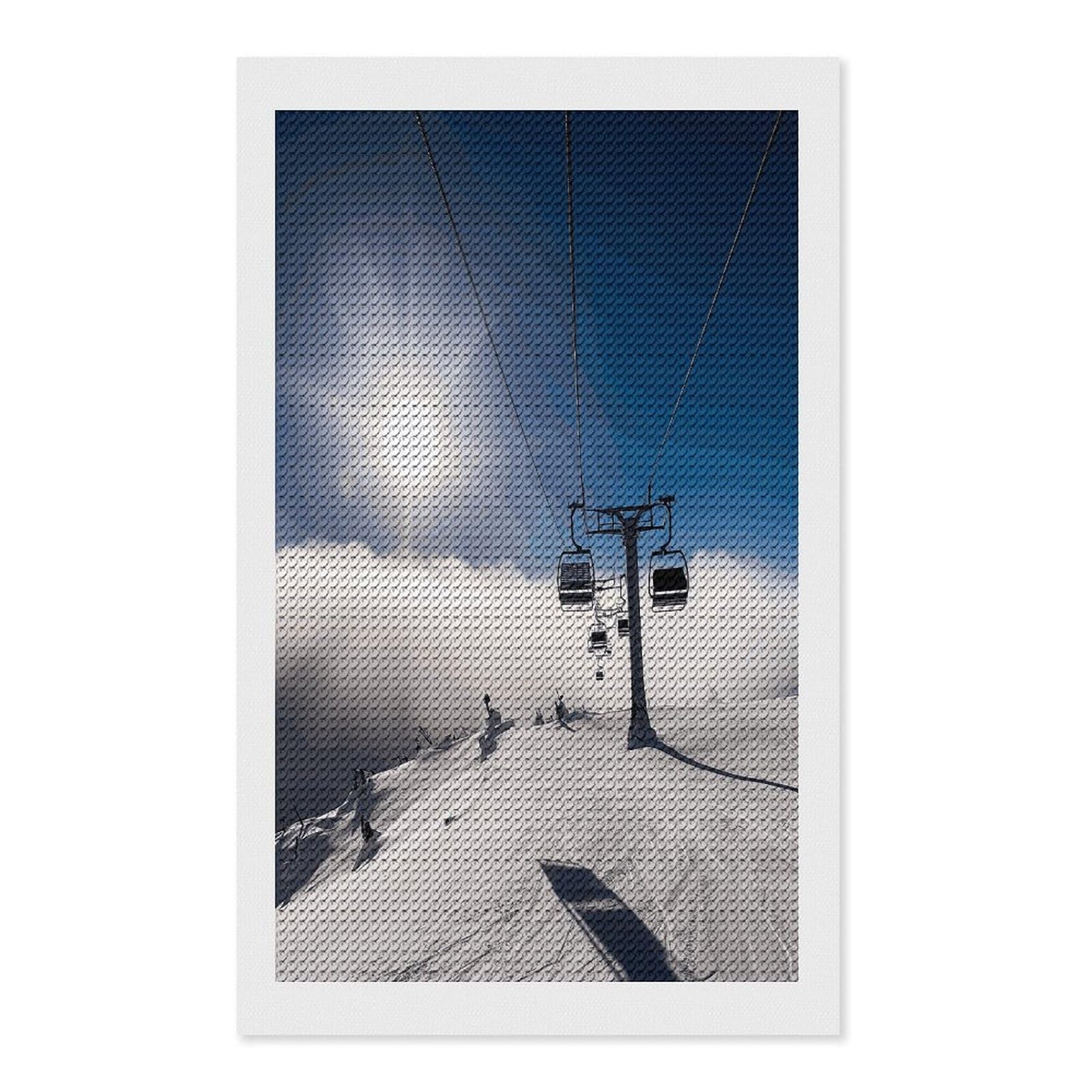 FekiLoot Ski Lift at Sunshine Paint by Numbers Kit for Adults Beginner DIY Diamond Dots Paintings Round Full Drill Diamond Art Kits Picture Diamond Art Painting Kits for Home Decor 12"x20"