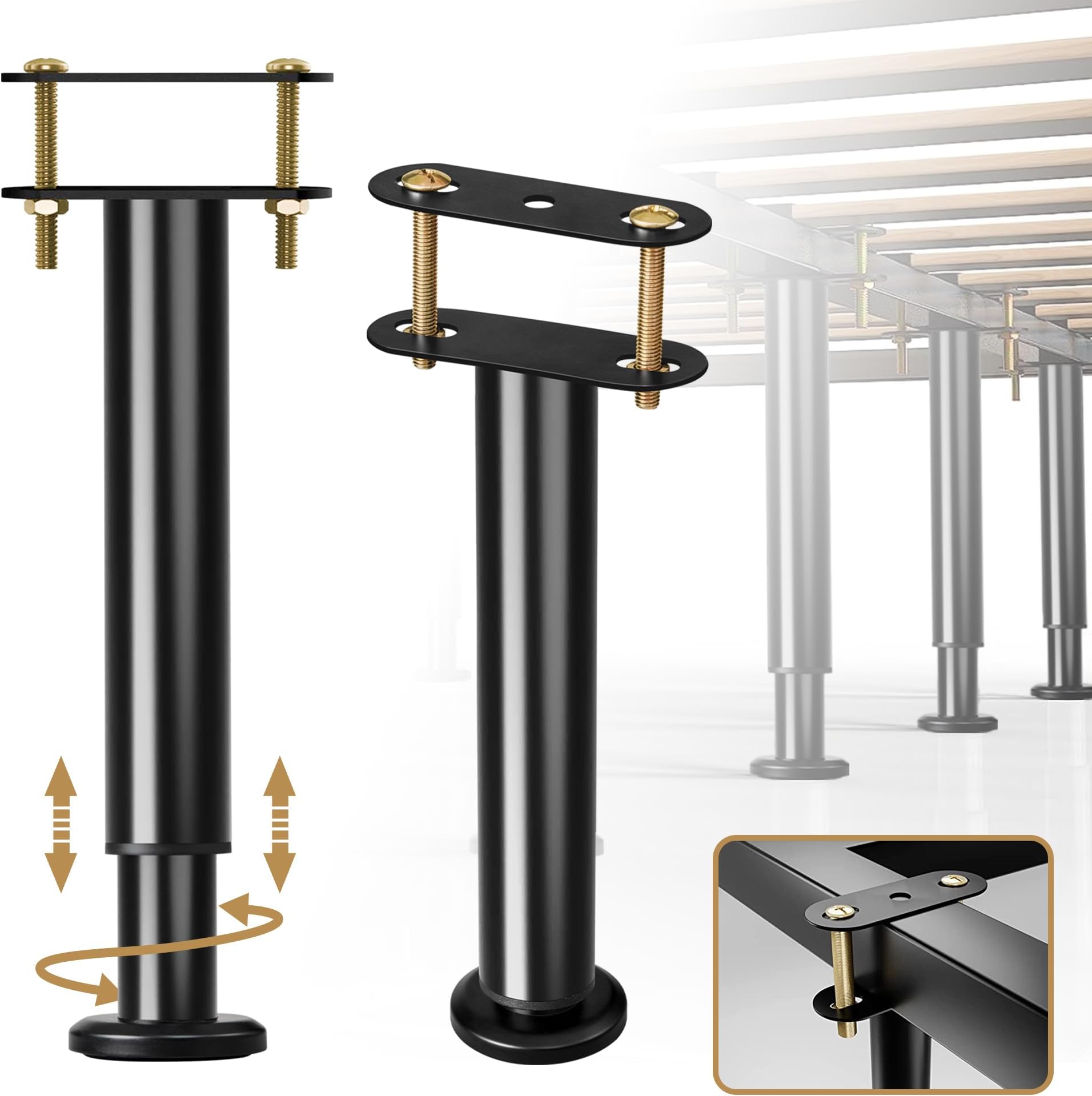 ZhouDaShu Adjustable Height Bed Frame Center Support Legs