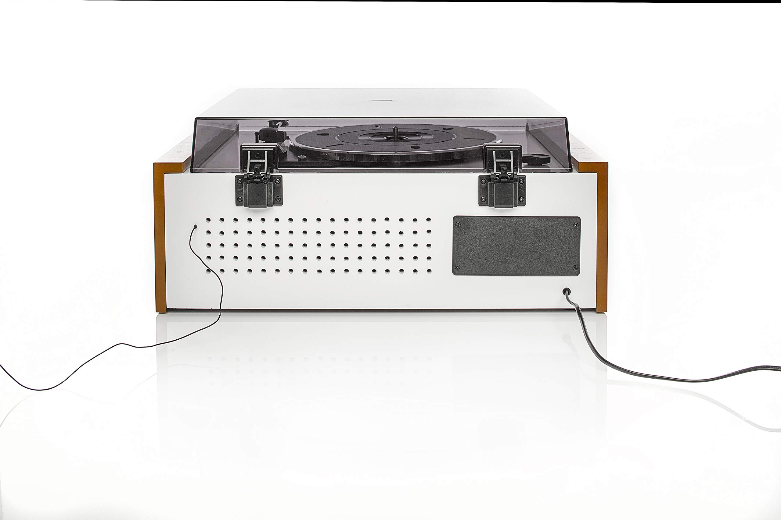 Dual NR 7 Stereo-Nostalgie Musikanlage mit Plattenspieler (UKW-Tuner, CD-RW, MP3, USB, Bluetooth, Aux-In) braun