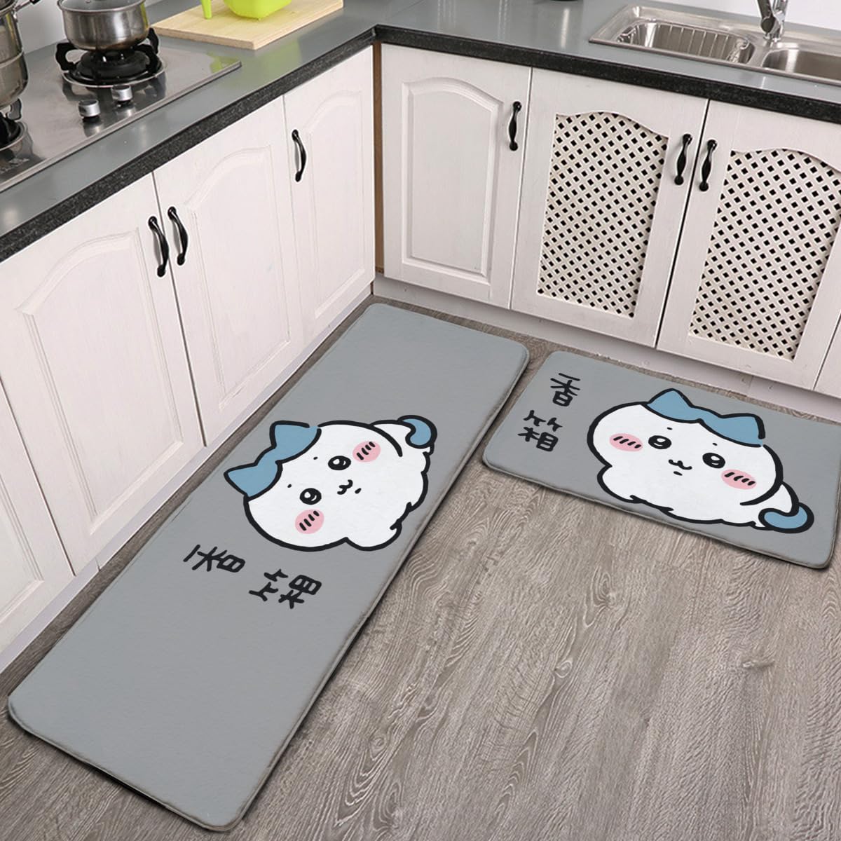 Amazon｜キッチンマット ちいかわ ハチワレ 台所マット 2枚セット 玄関