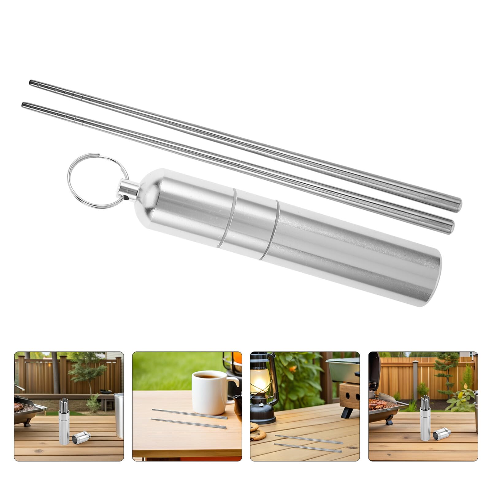 TOYANDONA 2 Juegos Foldable Stainless Steel Reusable Utensils For Camping Hiking Travel Compact Portable Metal Tableware For Outdoor Use