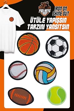 ÜtÜ İle YapiŞan Dokuma Arma Setİ Patch Top, Toplar, Futbol, Basketbol, Tenİs, Voleybol Topu