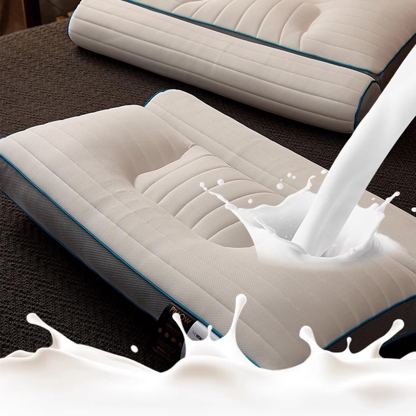 Almohada Ortopédica De Tracción Inversa Que Protege La Vértebra Cervical Y Ayuda A Dormir. Almohada Lavable A Máquina 48 * 74cm