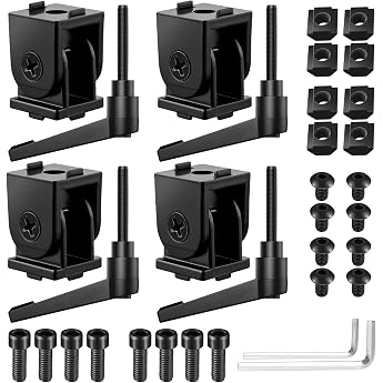 JiGiU Joint Connector Angle Connector Black for 2020 Aluminum Profile 6 mm Slot Adjustable Joint with Clamping Lever Swivel