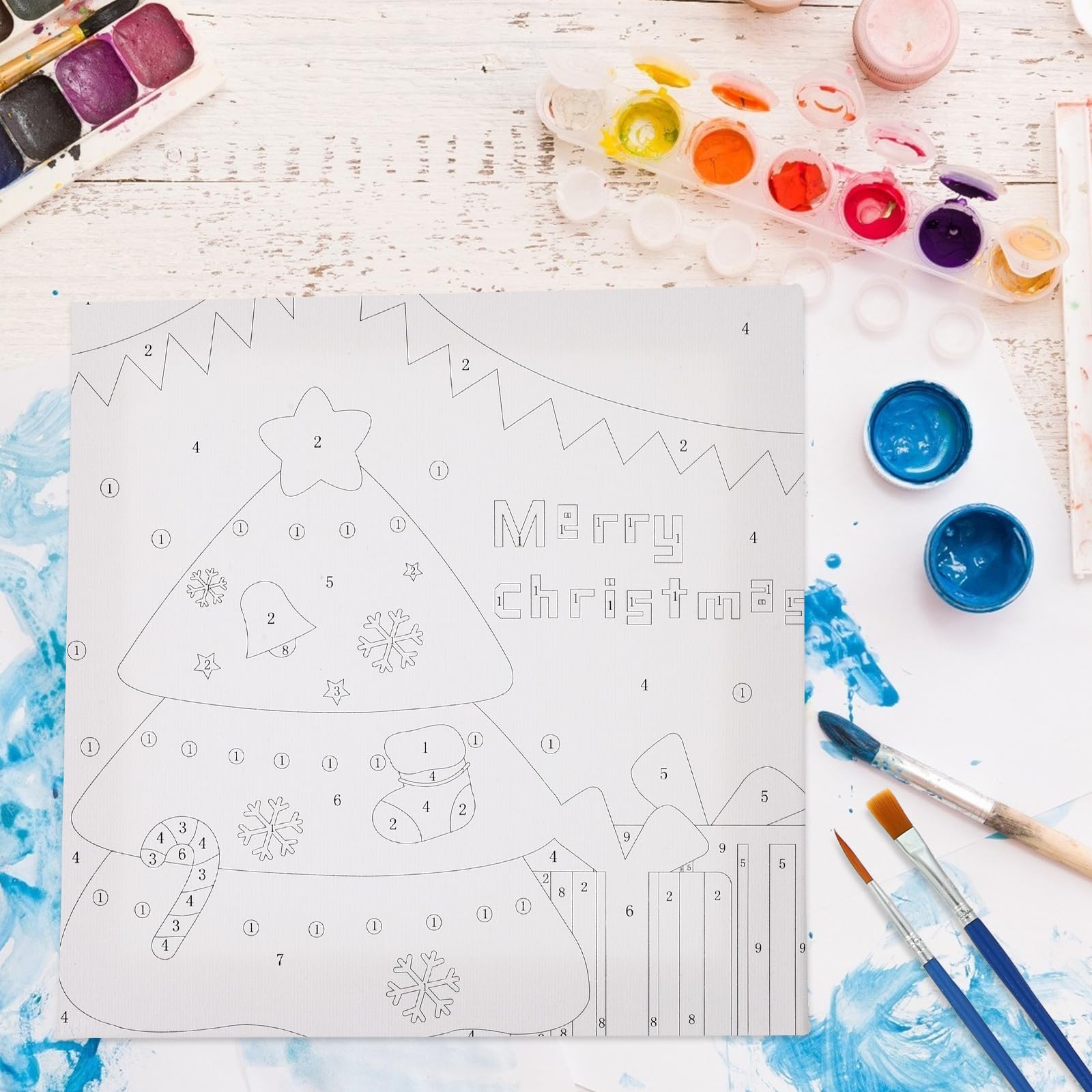 BESPORTBLE 8 Boîtes Peinture Numérique de Noël pour Garçon et Filles, Kit