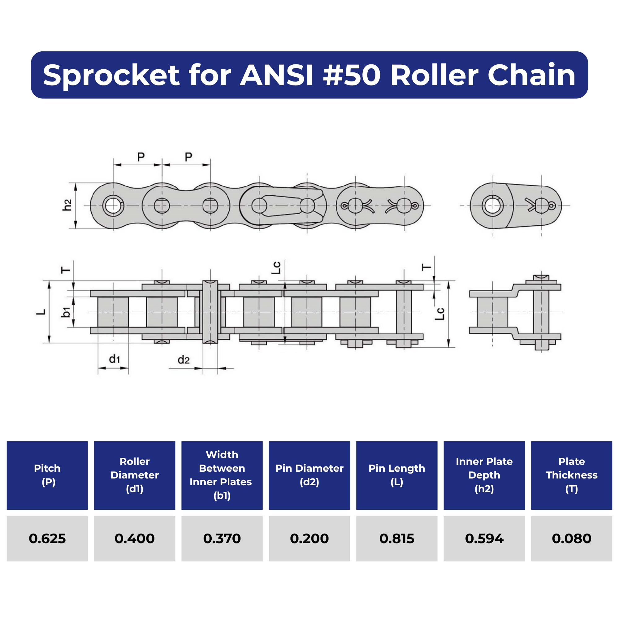 Jeremywell #50 Roller Chain Idler Sprocket 5/8" Bore Hardened 15 Tooth — Amazon image 4