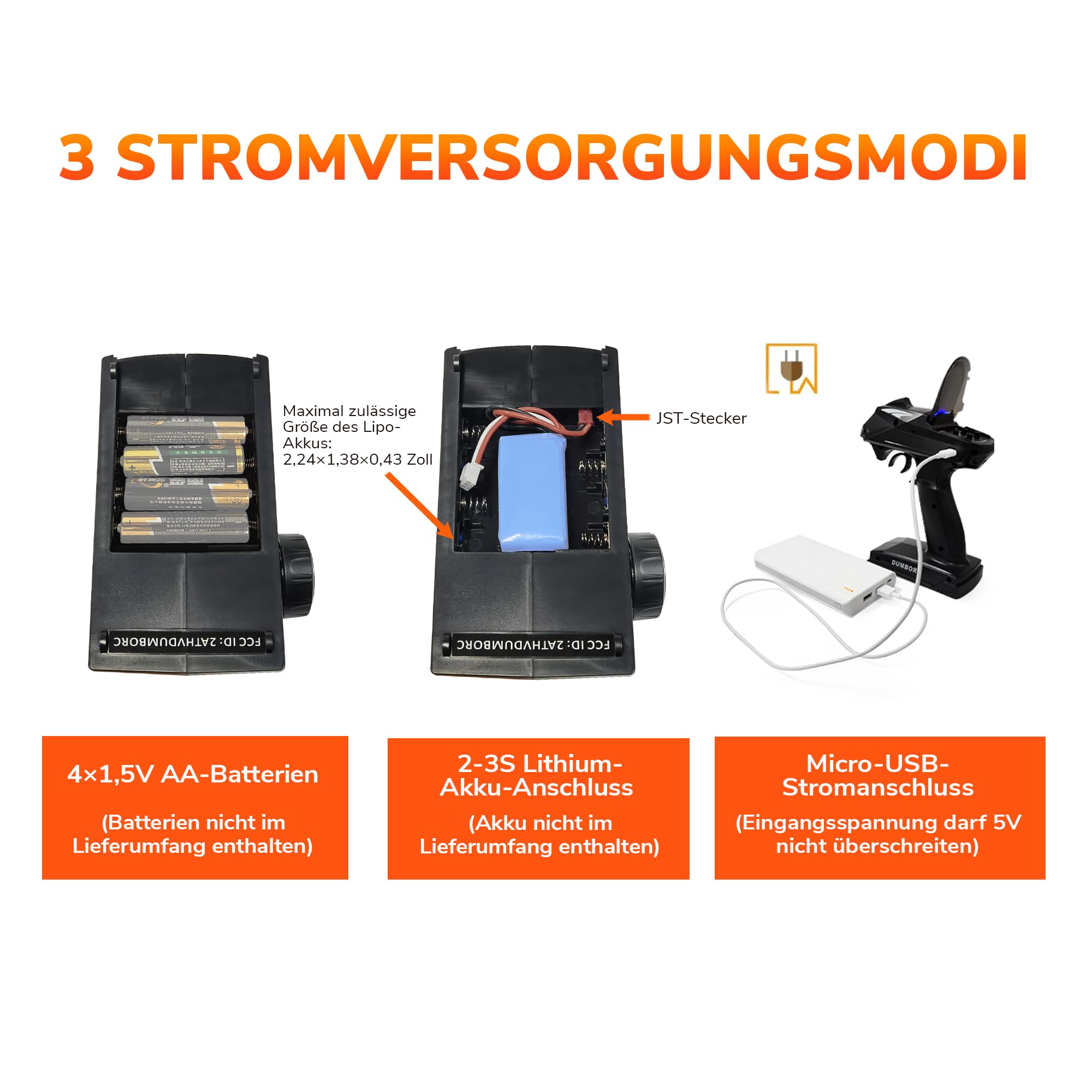 DUMBORC X4 2,4 GHz 4-Kanal-RC-Fernsteuerung und P6F-Gyro-Empfänger
