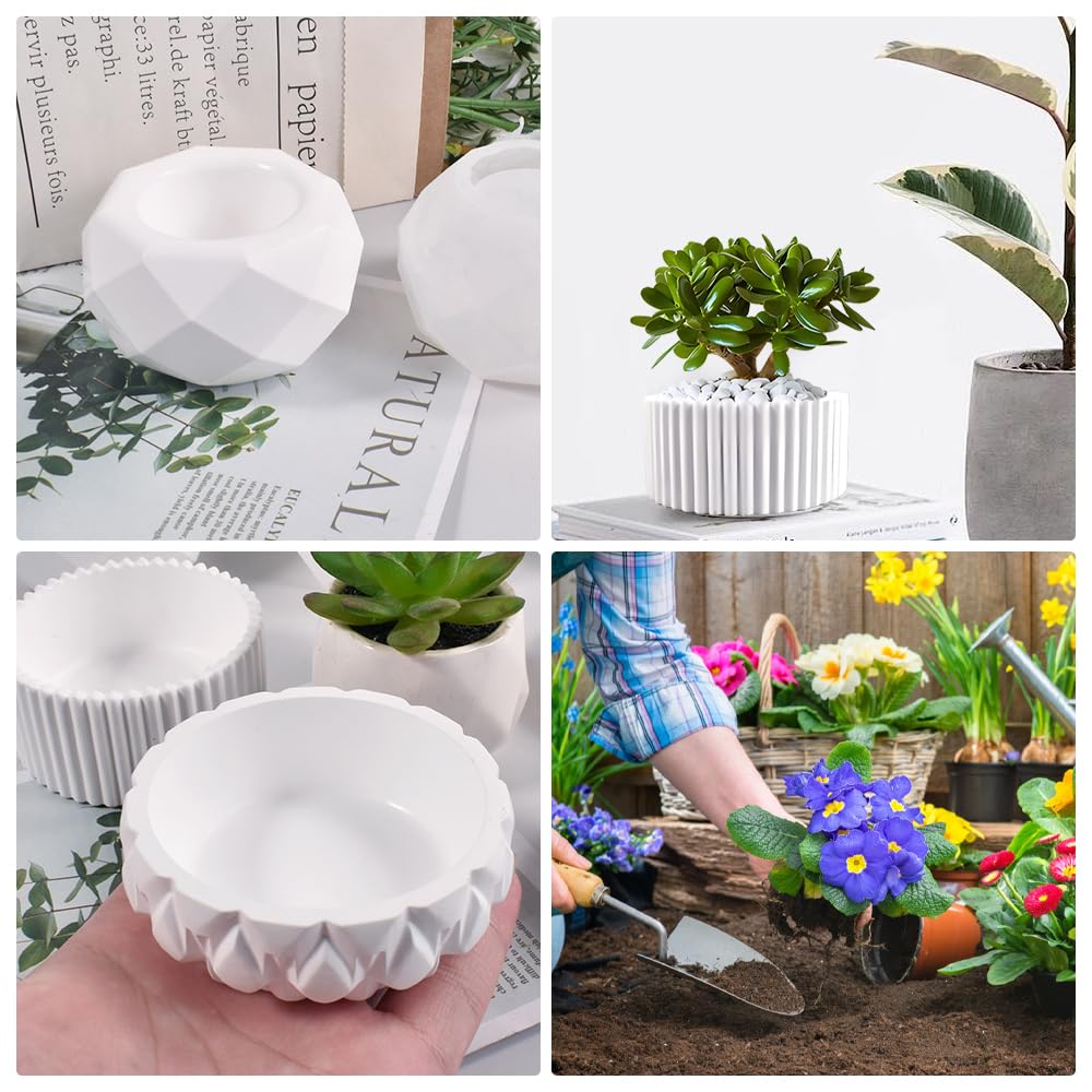 Silikonform Set – 4 Verschiedene Vase-Formen Für Epoxidharz, Gips, Beton | DIY Gießformen