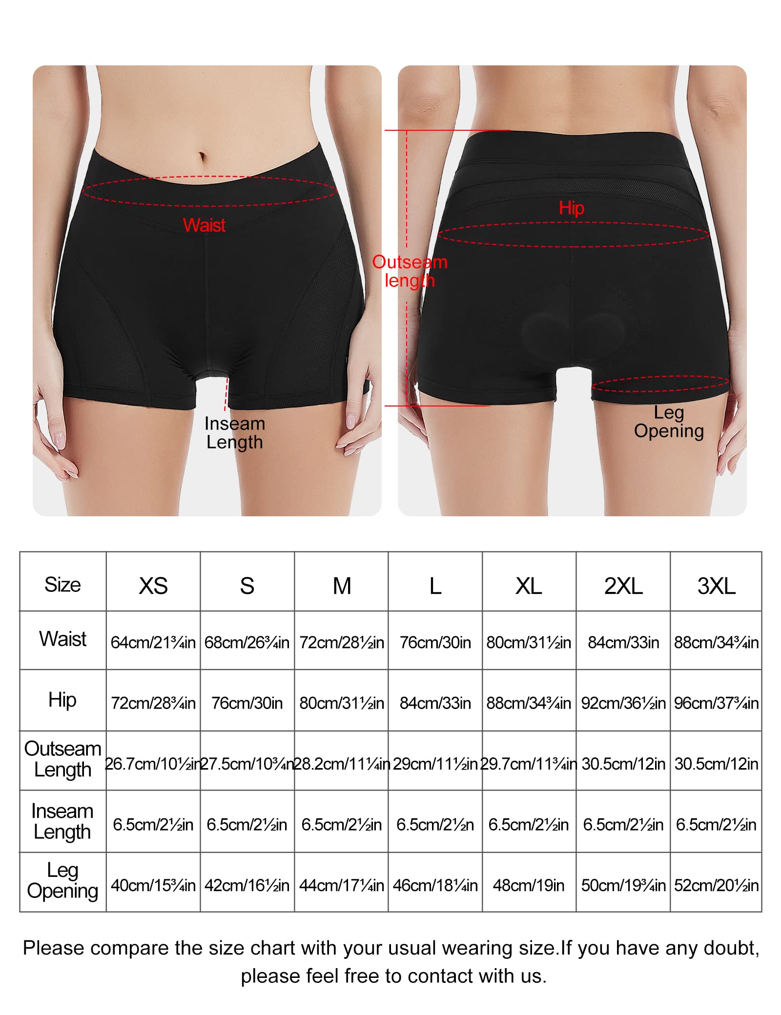 INBIKE Pantaloncini Ciclismo da Donna Mutande Imbottitura 3D per MTB Bicicletta Allenamento Fitness