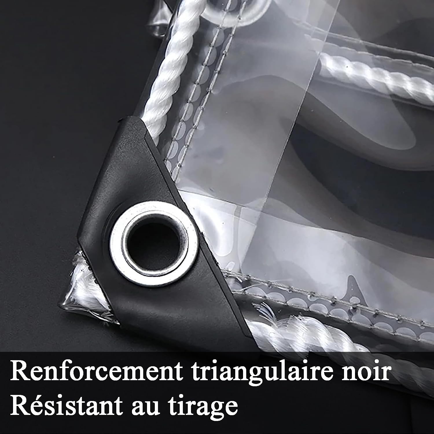 PVC Plane Transparent mit Ösen 3x3 m, Durchsichtig Wasserdicht Abdeckplane – PVC Regenschutz Windschutz Wetterfest Tarp für Balkon Terrasse Wintergarten Garten Außenbereich
