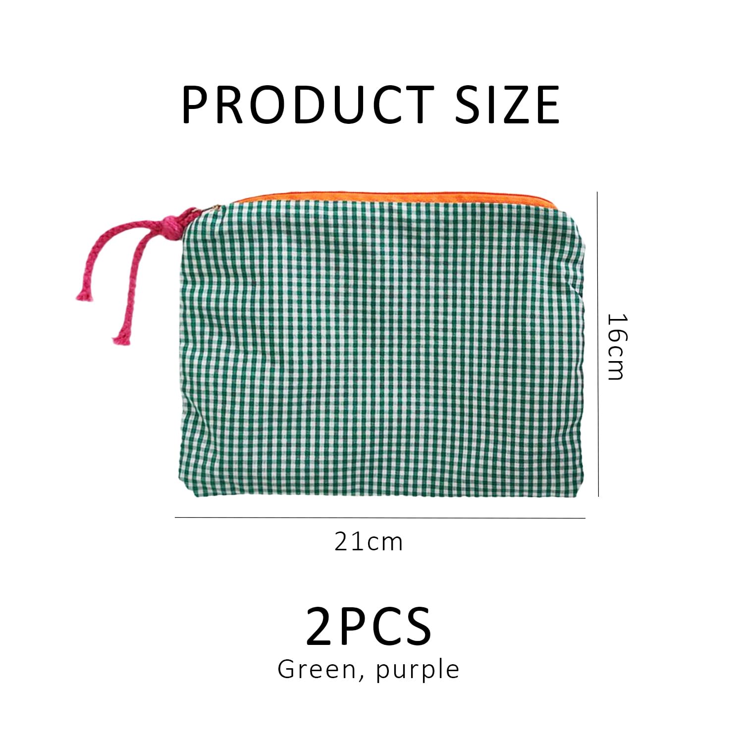 2 Small Cosmetic Bags, Small Grid Storage Bag, Convenient Storage Bag, Multi-functional Travel Cosmetic Bag, Coin Purse - Image 2