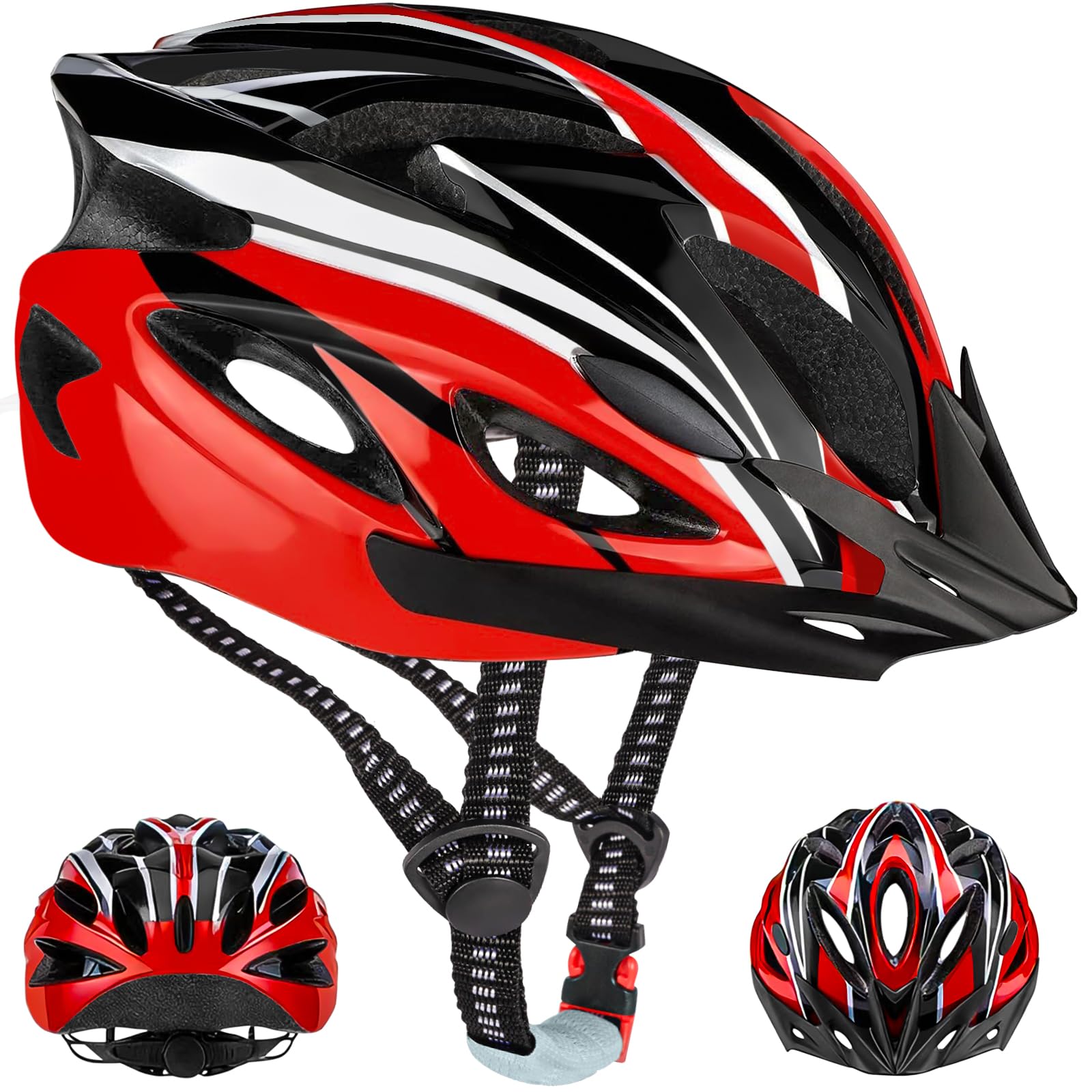 YGVQN Casque Vélo Adulte Homme Femme, Casque VTT Mountain Bike avec Mousse EPS & Coque PC, Visière Amovible & Système Réglable 52-62cm, Léger Casque de Vélo de Route pour Vélo Électrique Ville - 2