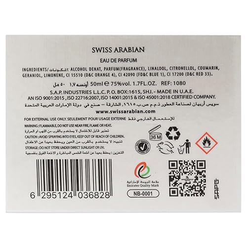 Miniatura 6 de Swiss Arabian Oud 07  Productos de lujo de Dubai  Fragancia en aerosol EDP personal de larga duración y adictiva, aroma seductor de la firma  1.7