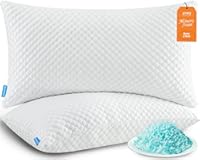 Cooling Pillows Queen Size Set of 2, Memory Foam Pillows with Zipper, Firm Bed Pillows Adjustable for Hot Side Back Stomach Sleepers