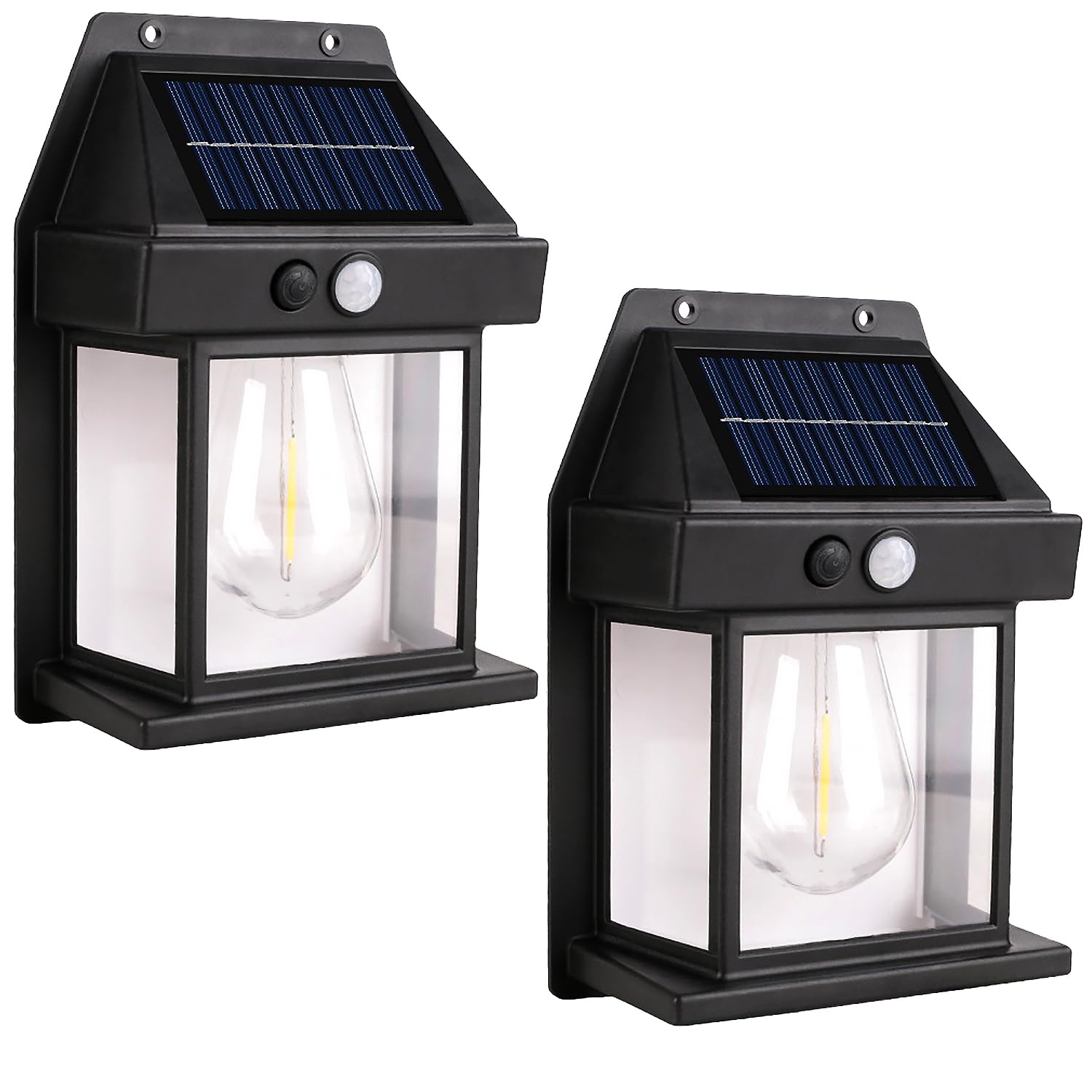 Solar Wall Lights Outdoor [2 Pack] Dusk to Dawn Solar Motion Lights Outdoor, Waterproof, 3 Lighting Modes, Wall Mount Light Sconces For Outside Patio
