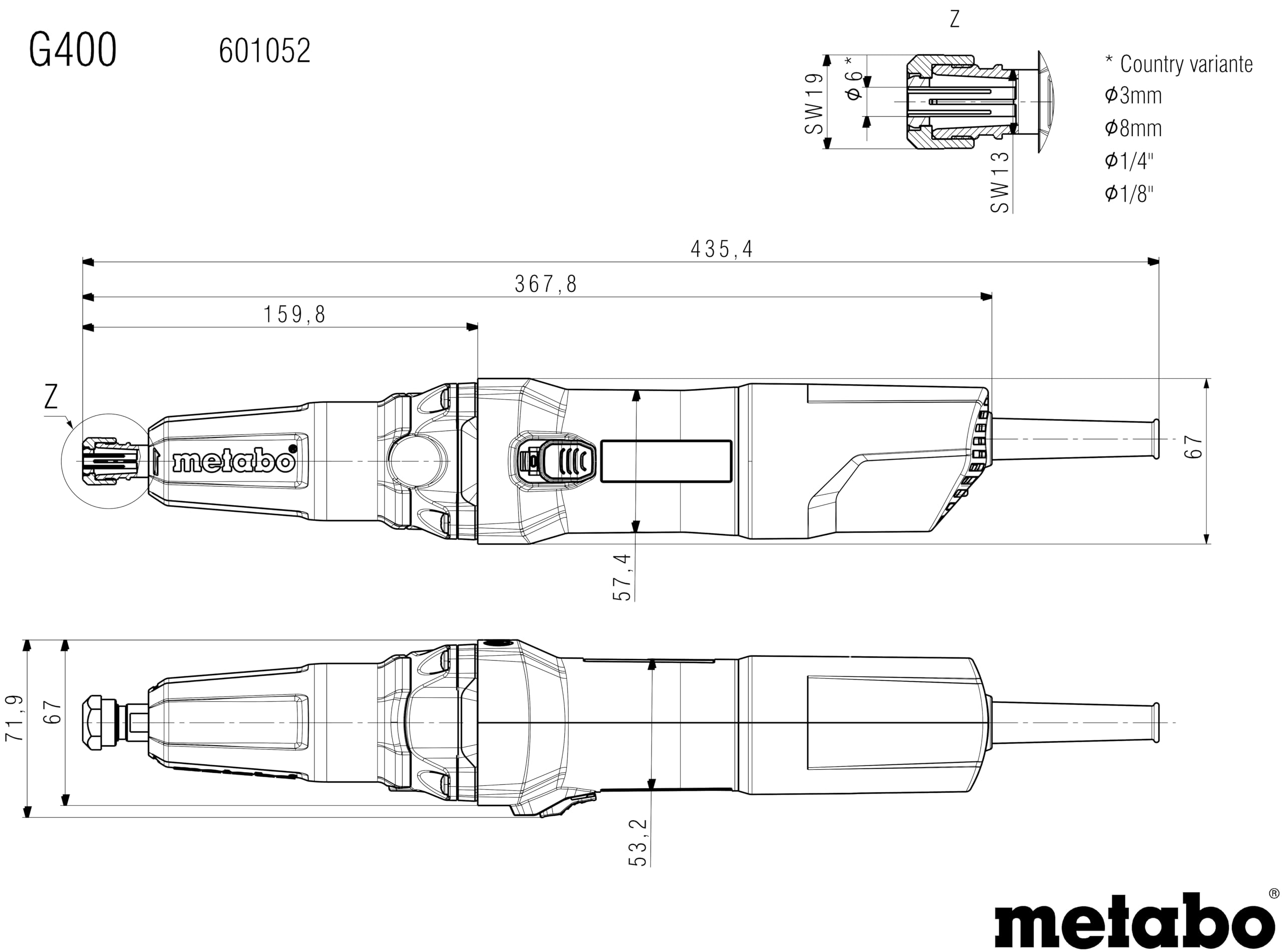 Metabo Szlifierka prosta G 400 – 601052000 – szlifierka do usuwania zadziorów, frezowania, szlifowania i oddzielania – znamionowa moc poboru: 380 W – długość kabla 2,55 m