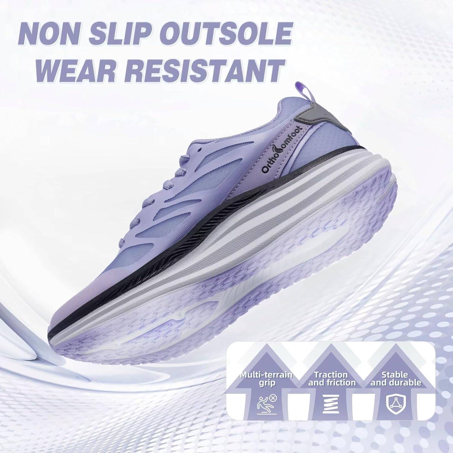 Women's Orthopedic Road Running Shoes: Comfortable Arch Supports Plantar Fasciitis Orthotic Sports Athletic Sneakers, Casual Flat Feet High Arch Tennis Work Walking Shoes for Foot Heel and Pain Relief - Image 7