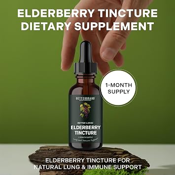 Betterbrand Elderberry Tincture for Immune Support, 30 Day Supply