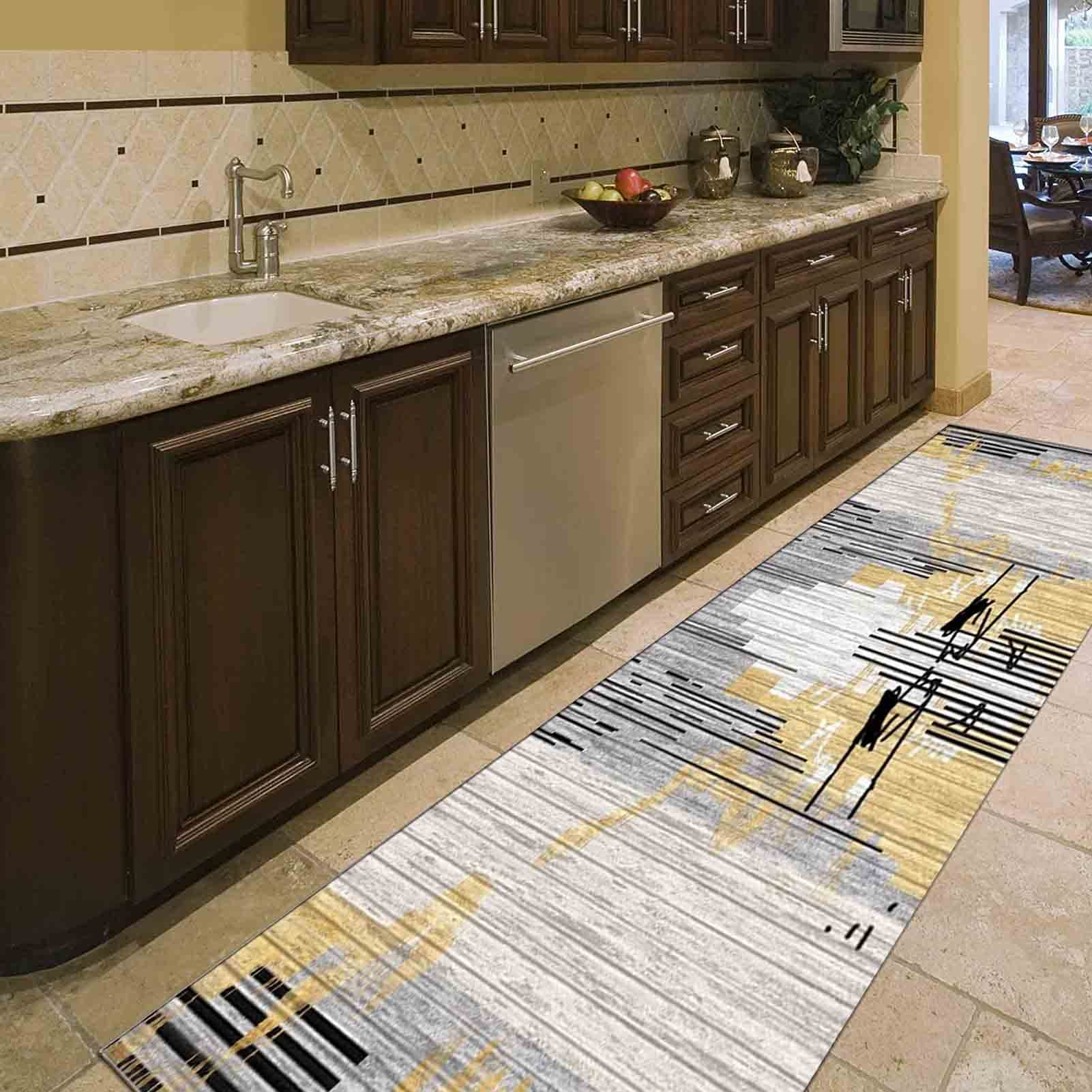 Tapis de cuisine antidérapant 80x200 cm idéal pour sublimer les longs couloirs