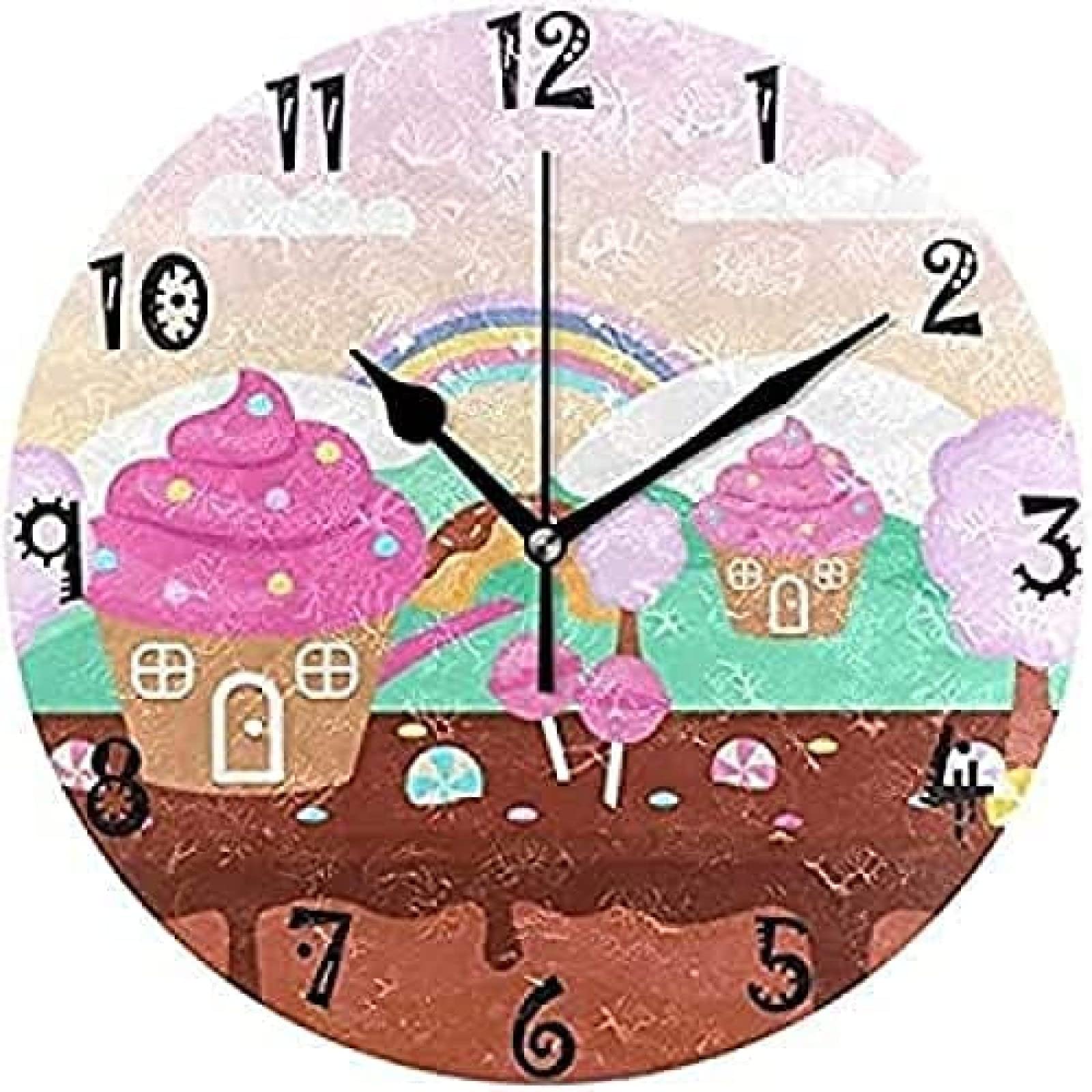 Horloge silencieuse gâteau au chocolat rose pour une ambiance douce et apaisante