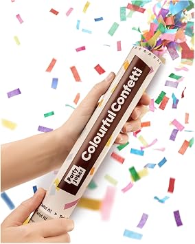 Confetti Cannons - 10 Pack Biodegradable Confetti - Multi Colour - 5-8 Metre Long Burst - FSC  Party Cannon