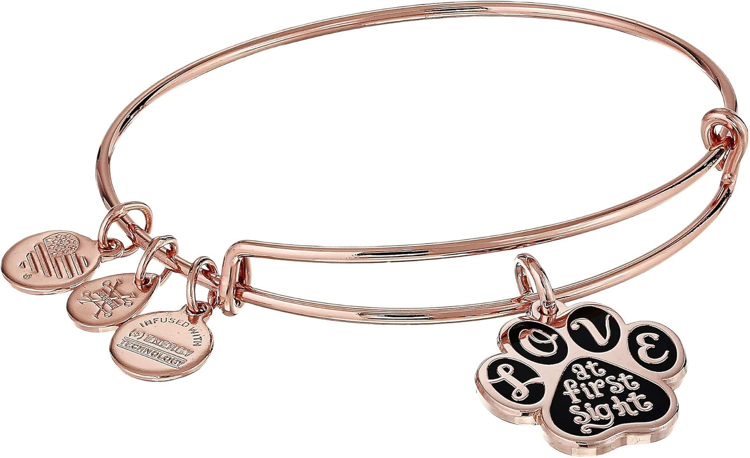 Alex and Ani Words are Powerful - Love at First Sight Bangle Shiny Rose Gold One Size