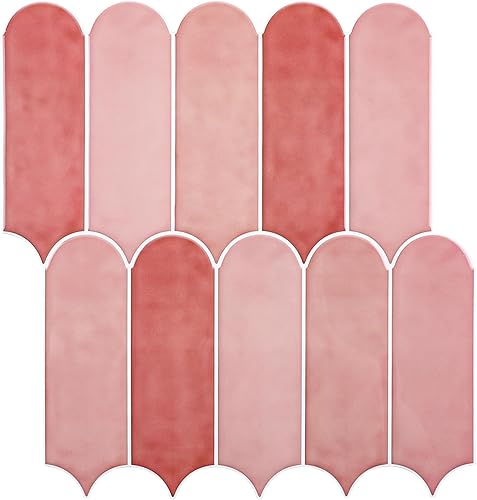 Miniatura 8 de Protector contra salpicaduras de color rosa, azulejos autoadhesivos de plumas para pared, apto para inquilinos, para cocina, baño, lavandería