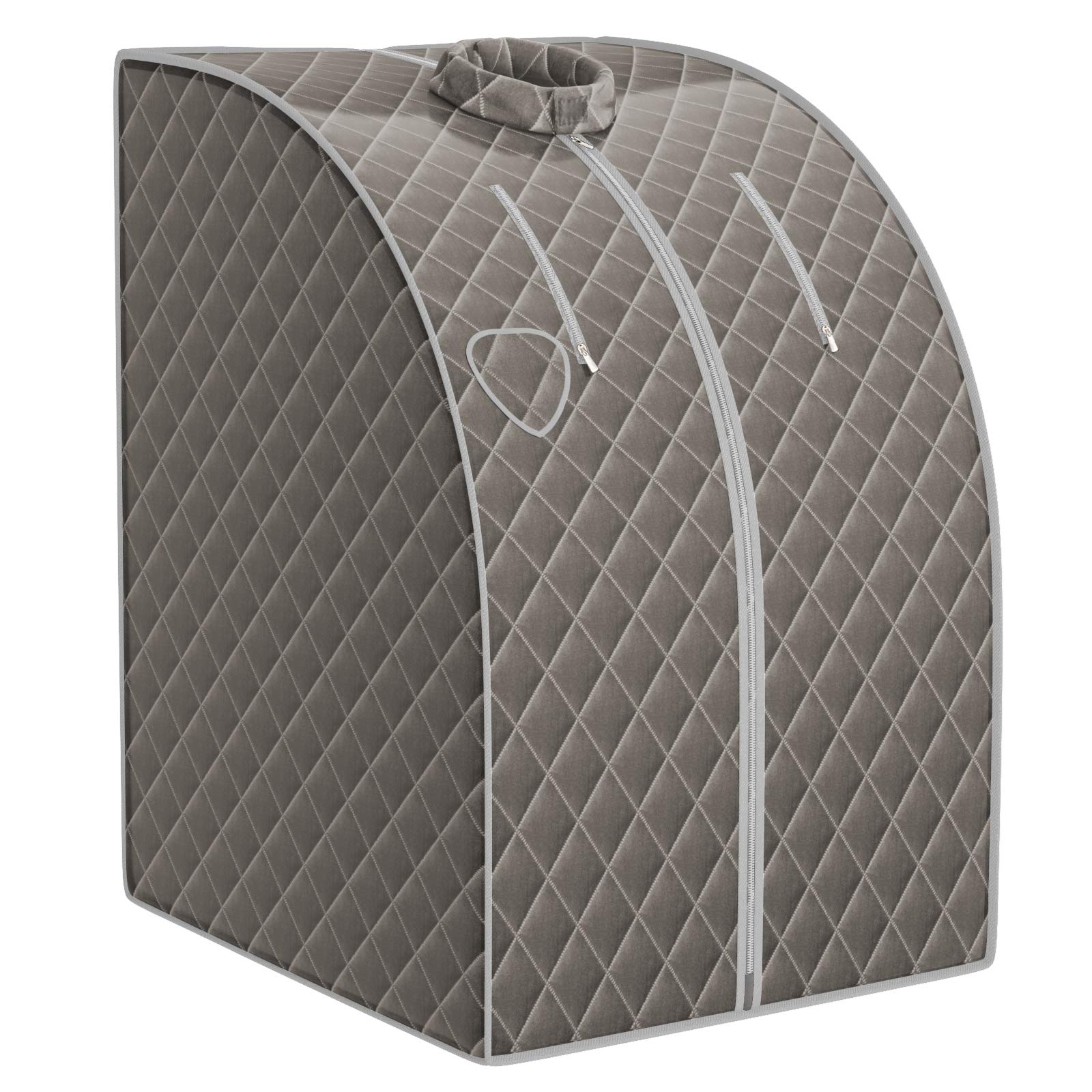 RELAX4LIFE 3 L Mini Dampfsauna, Heimsauna mit Fernbedienung, 9-stufiger Timer bis 90 Min/Temperatur flexibel einsetzbar bis 64 °C, Mini-Sauna 1000 W Verdampfer, Saunakabine mit Zubehör (Grau)