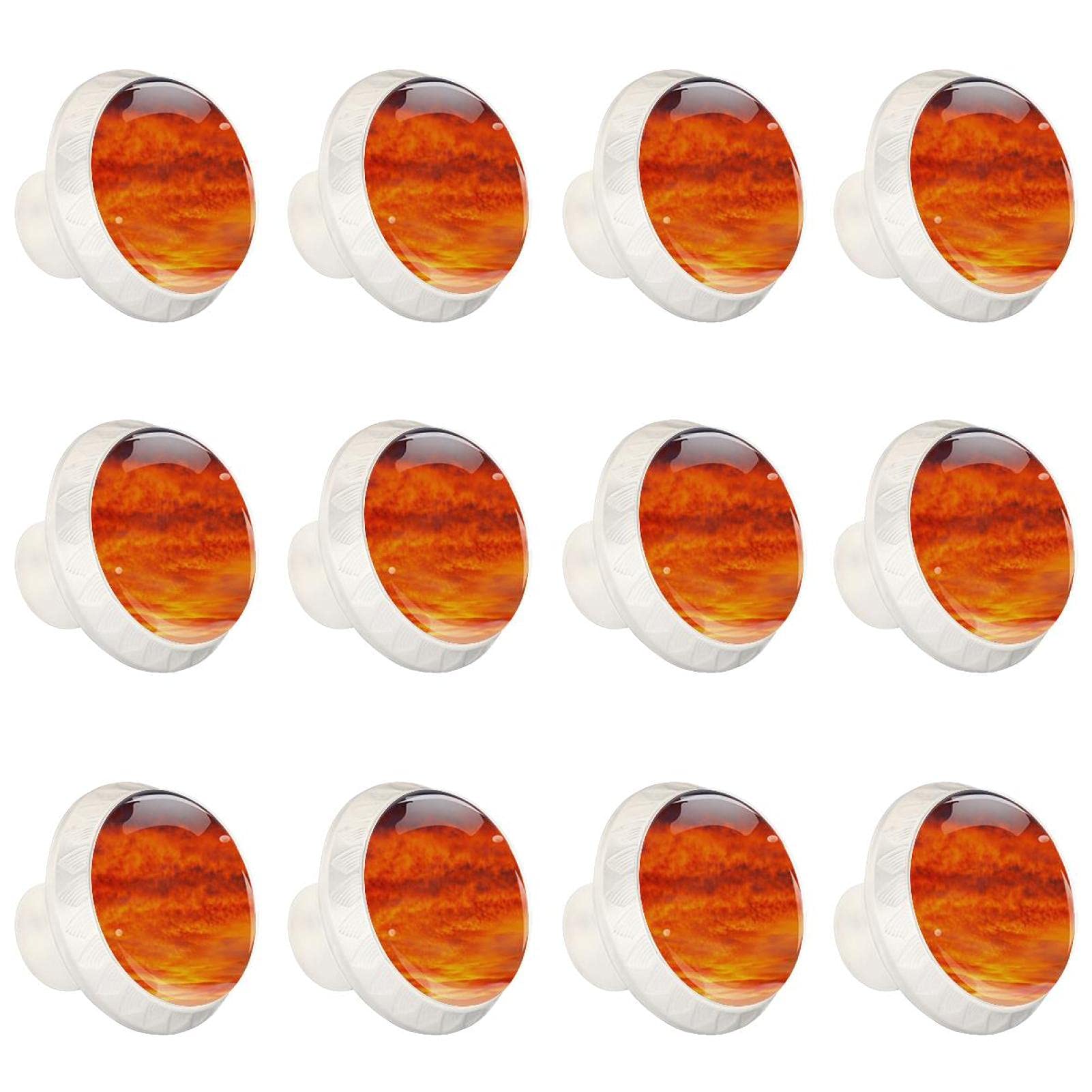 Boutons d'armoires de cuisine ronds au design orange éclatant pour tiroir