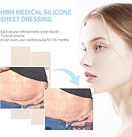 Vista 4 de HBM Advanced - Hojas de silicona de grado médico para cicatrices, tratamiento y prevención de cicatrices reutilizables para cicatrices quirúrgicas