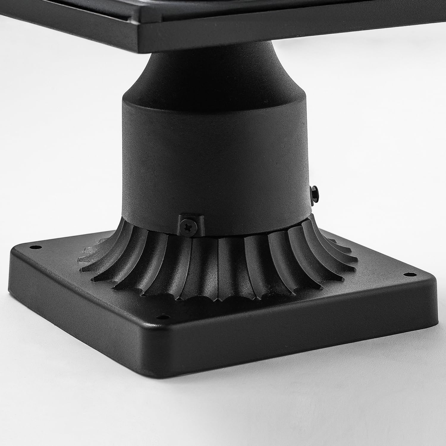 mirrea 14" Outdoor Post Light, Matte Black Pole Lamp for Outside, Lamp Post Light Fixture with Pier Mount Base, Hardwired Outdoor Lighting for Yard, Deck, Pack of 1