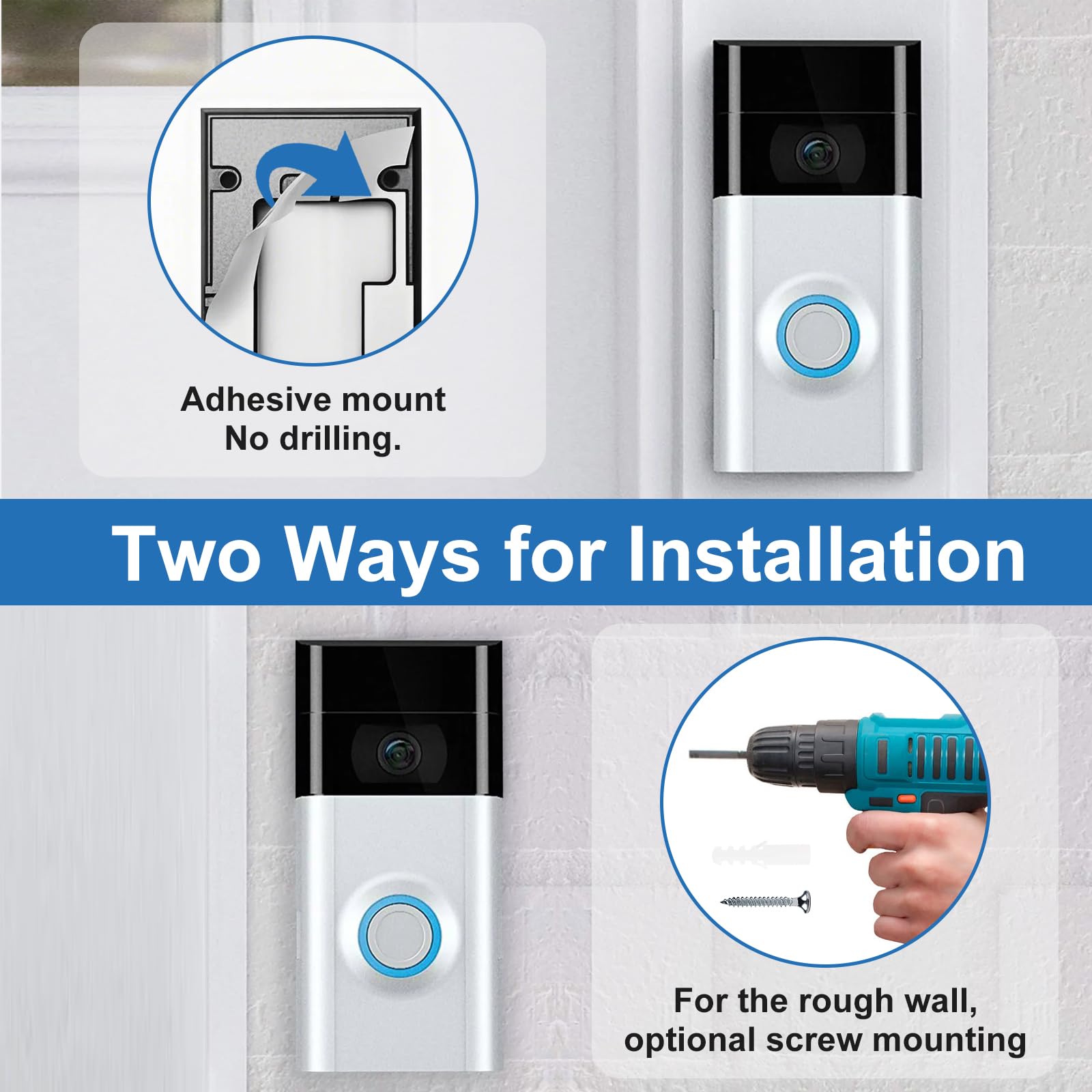 Ring Doorbell Mount No Drill For New Battery Video Doorbell (2024 - View #7