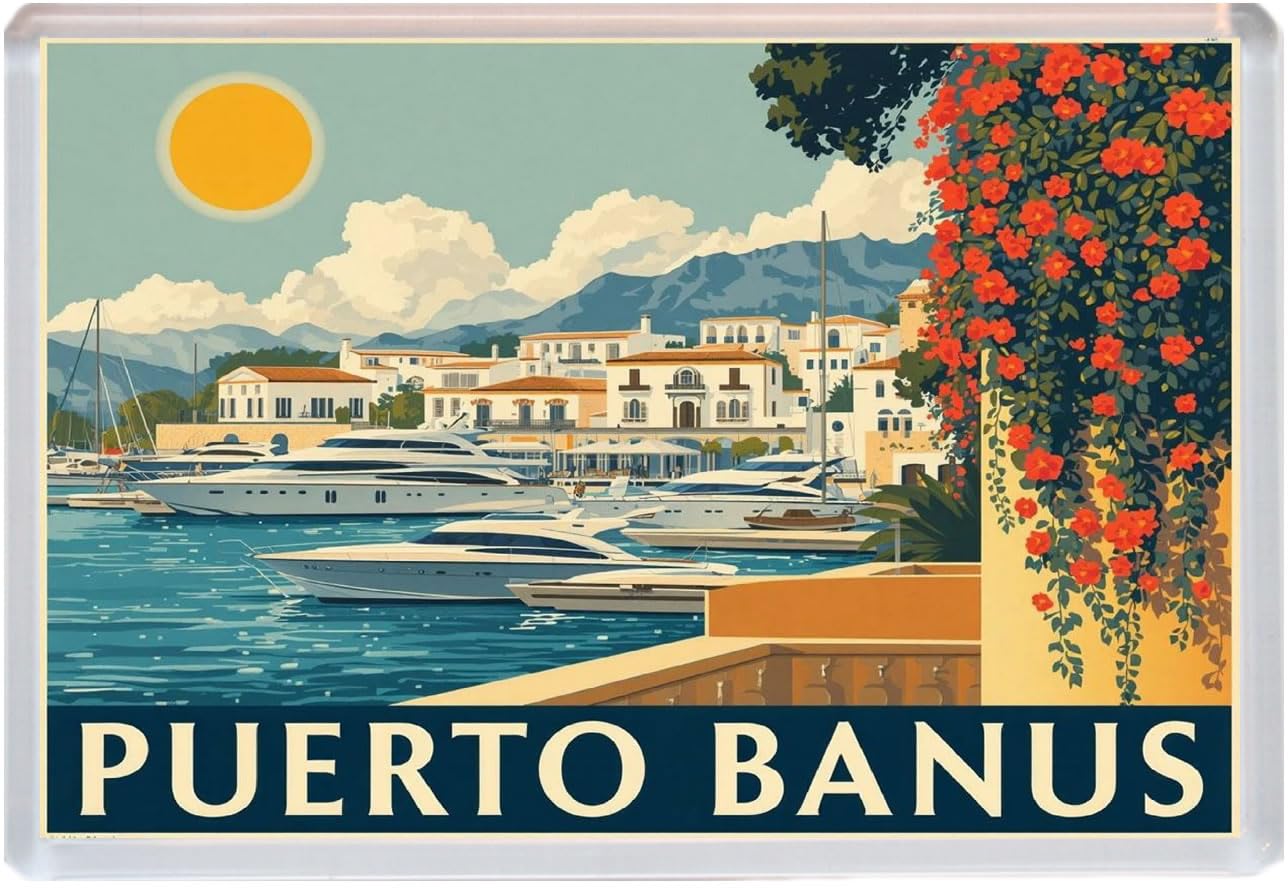 Puerto Banus - Marbella - Jumbo Artistic Fridge Magnet 96 x 67mm BBSFHM3027