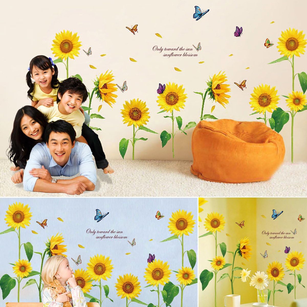 リアル ウォールステッカー はがせる シール 壁紙 花 ひまわり 夏 植物 飾り Supplystudies Com