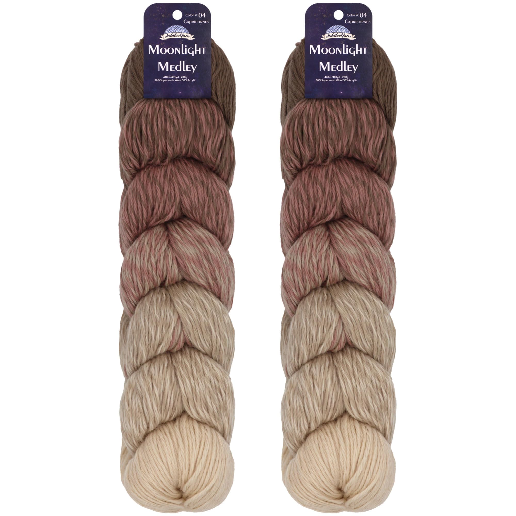 Lana merino DK JubileeYarn Moonlight Medley para tejer ovillo degradado de 200g