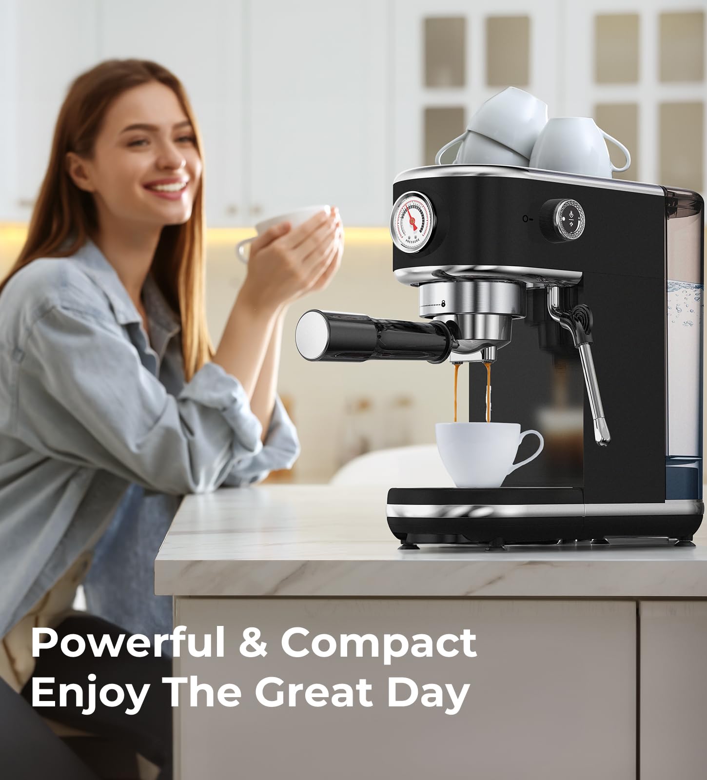 atatix 20 Bar Espresso Machine with Milk Frother, Compact Espresso Maker view 8